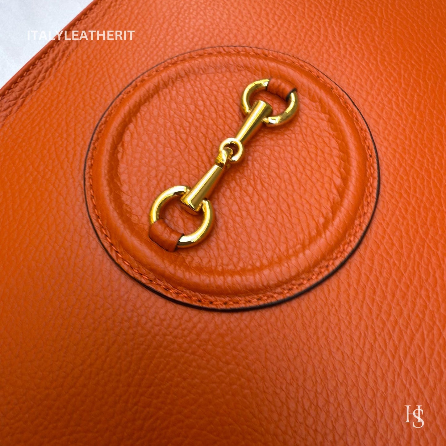 Italian Handmade Leather Bags For Women l l Elegant Leather Tote From Florence, Made in Italy, Orange leather Tote