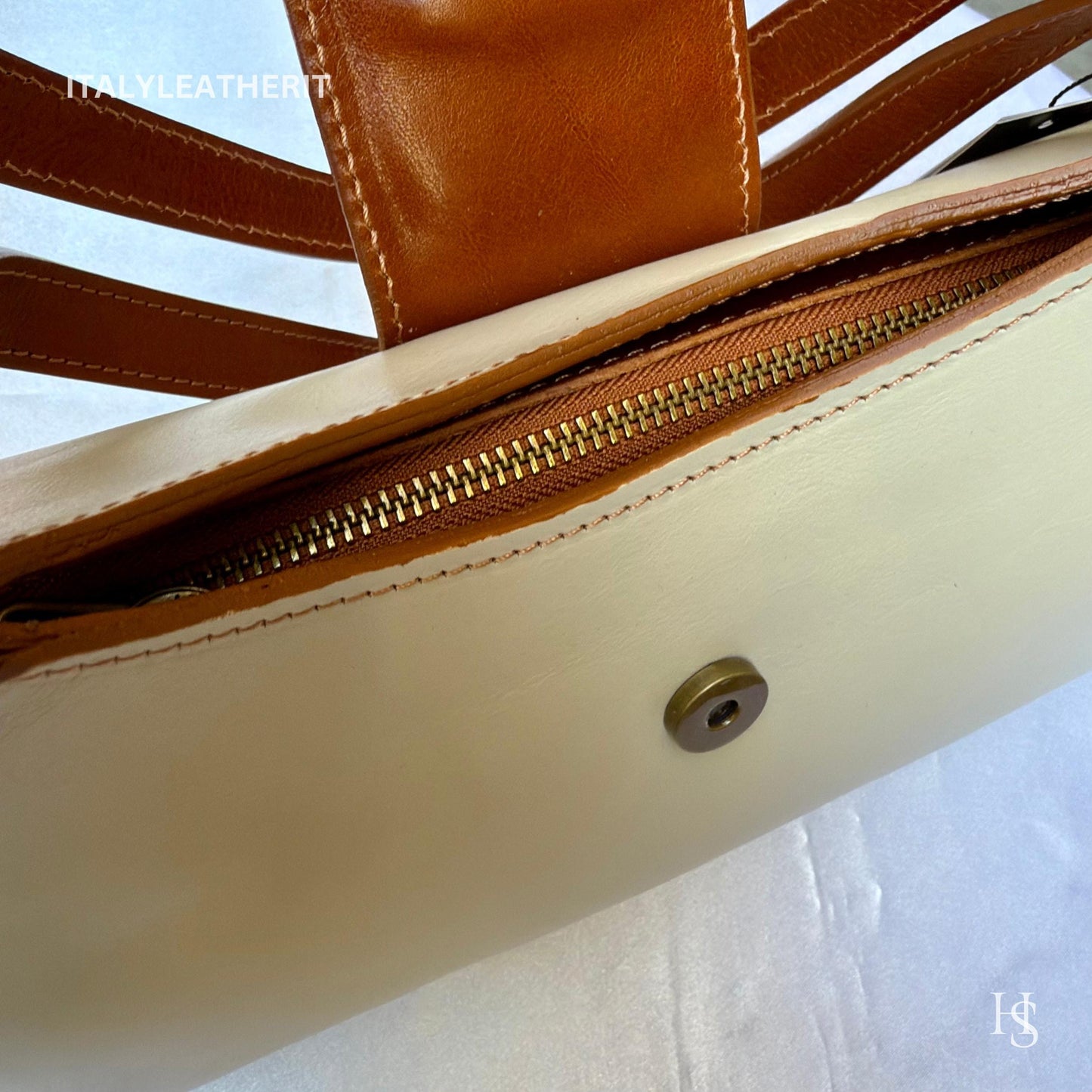 Italian Handmade Leather Bags For Woman l l Elegant Leather Tote From Florence, Brown shoulder bag