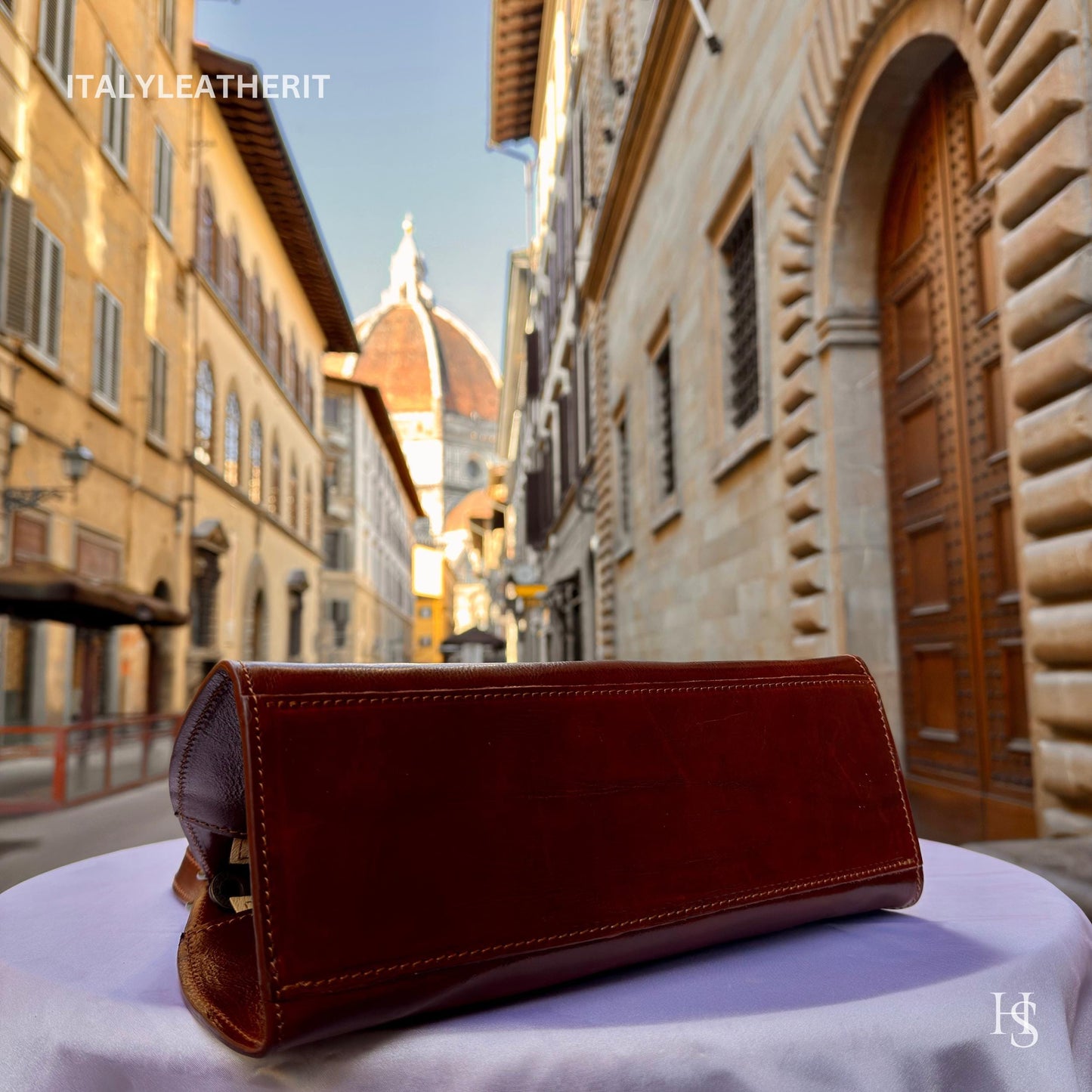 Italian Handmade Leather Bags For Woman l l Elegant Leather Tote From Florence, Brown shoulder bag