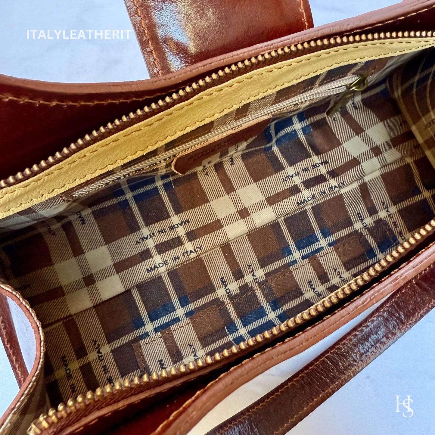 Italian Handmade Leather Bags For Woman l l Elegant Leather Tote From Florence, Brown shoulder bag
