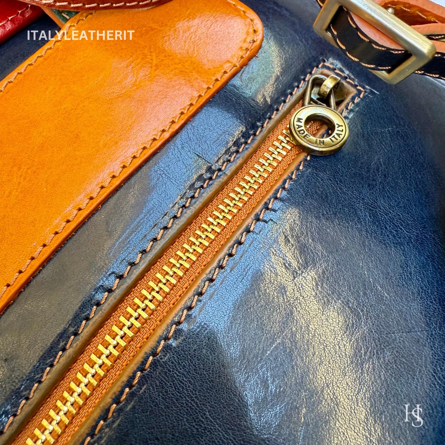 Zaino unisex in pelle toscana fatto a mano da Firenze, prodotto in Italia, borsa per computer, zaino multicolore