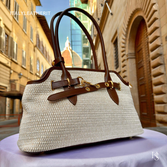 Italian Handmade Leather Bags For Woman l l Elegant Leather Tote From Florence ll Handmade Italy