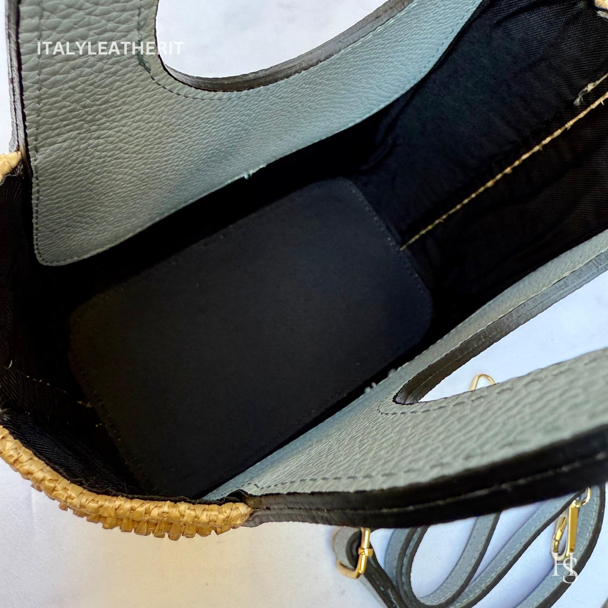 Italian Handmade Leather Bags for Women | Elegant Tote & Purse from Florence, Small Straw and Leather bag