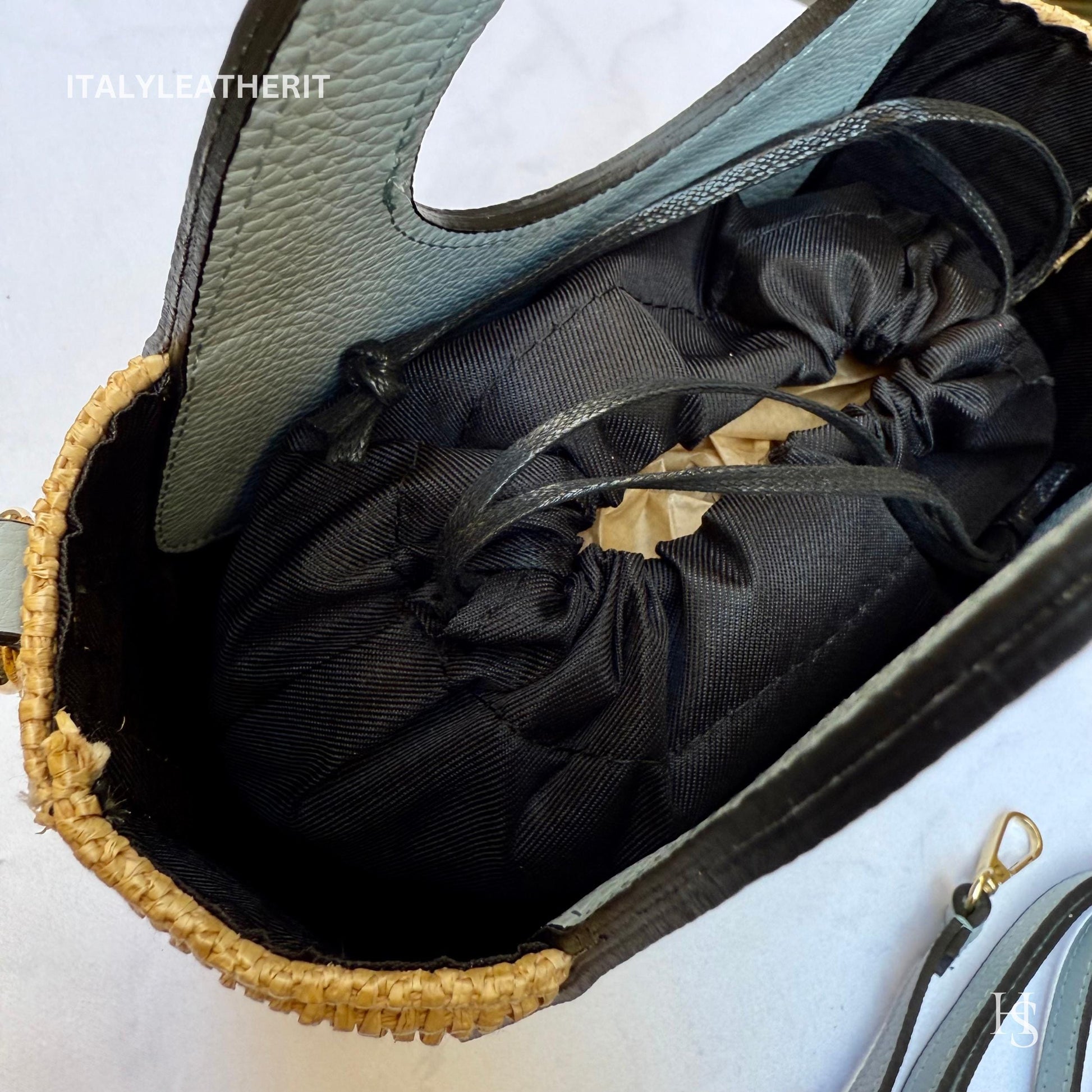 Italian Handmade Leather Bags for Women | Elegant Tote & Purse from Florence, Small Straw and Leather bag