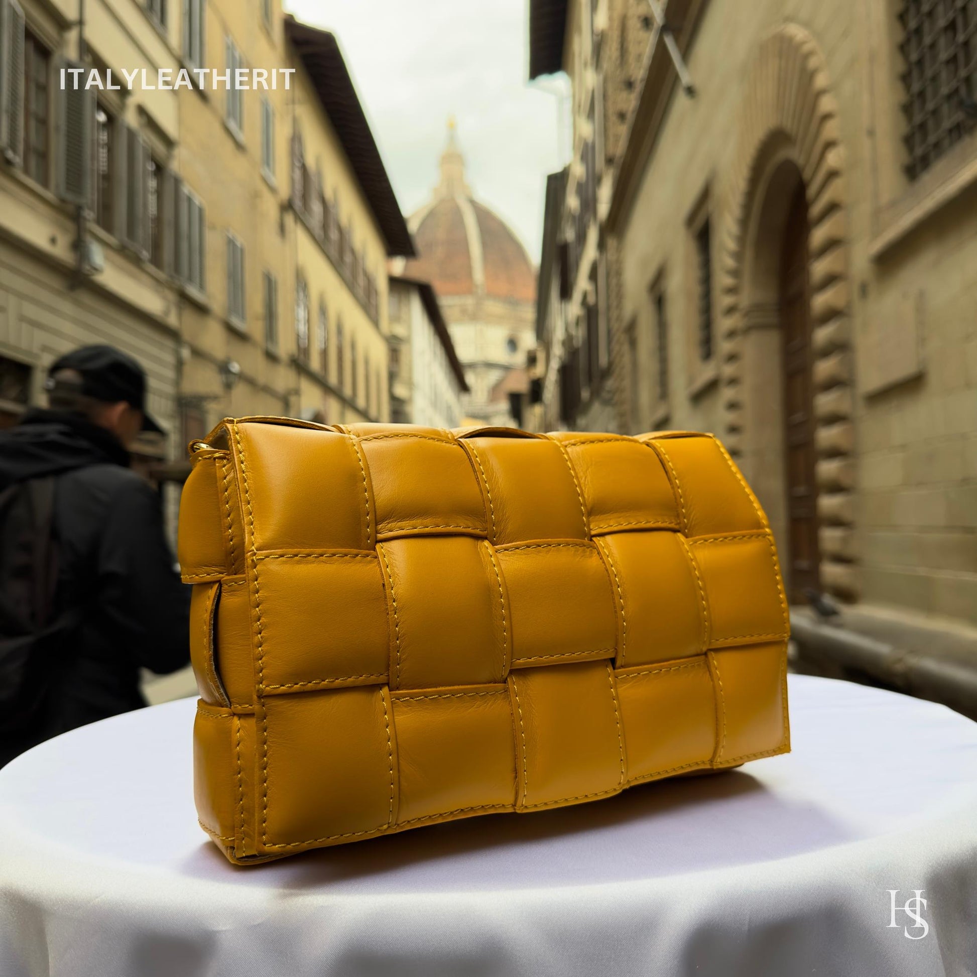 Italian Handmade Leather Crossbody Bag  Elegant Tote from Florence - Italy Leather Shop