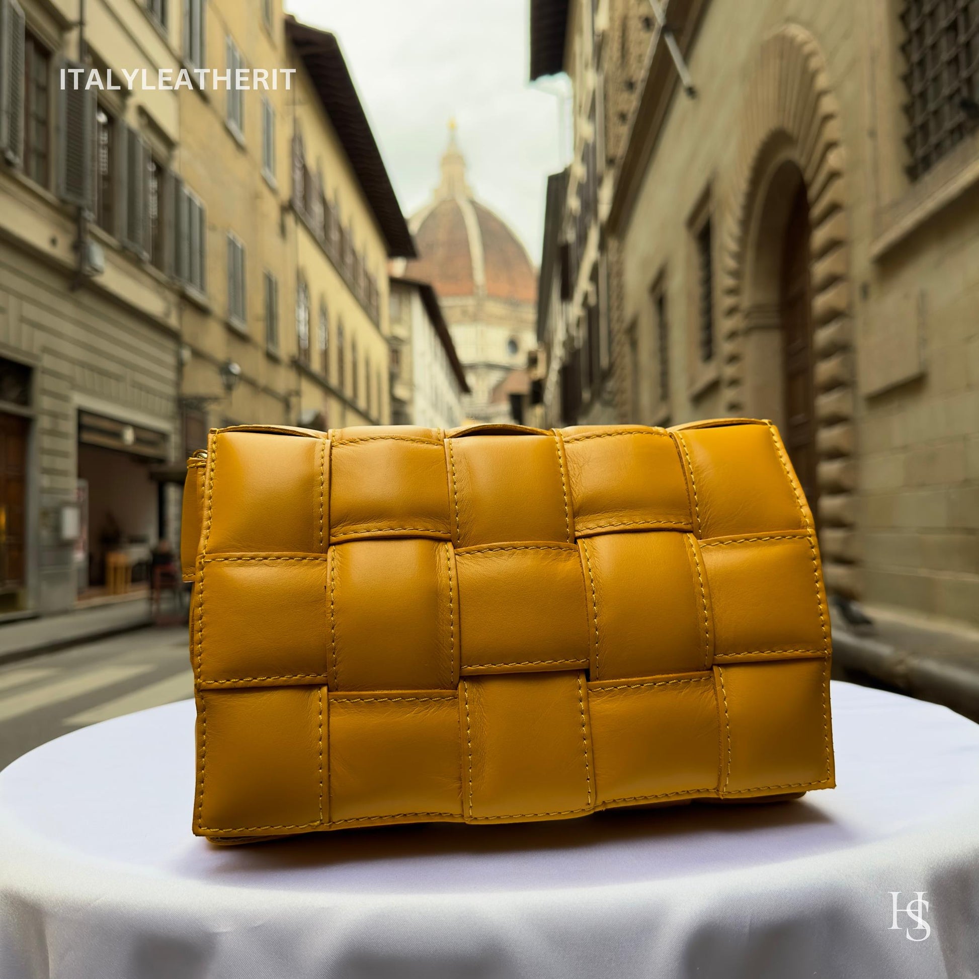 Italian Handmade Leather Crossbody Bag  Elegant Tote from Florence - Italy Leather Shop
