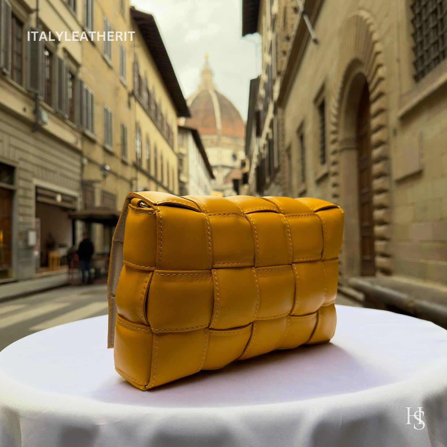 Italian Handmade Leather Crossbody Bag  Elegant Tote from Florence - Italy Leather Shop