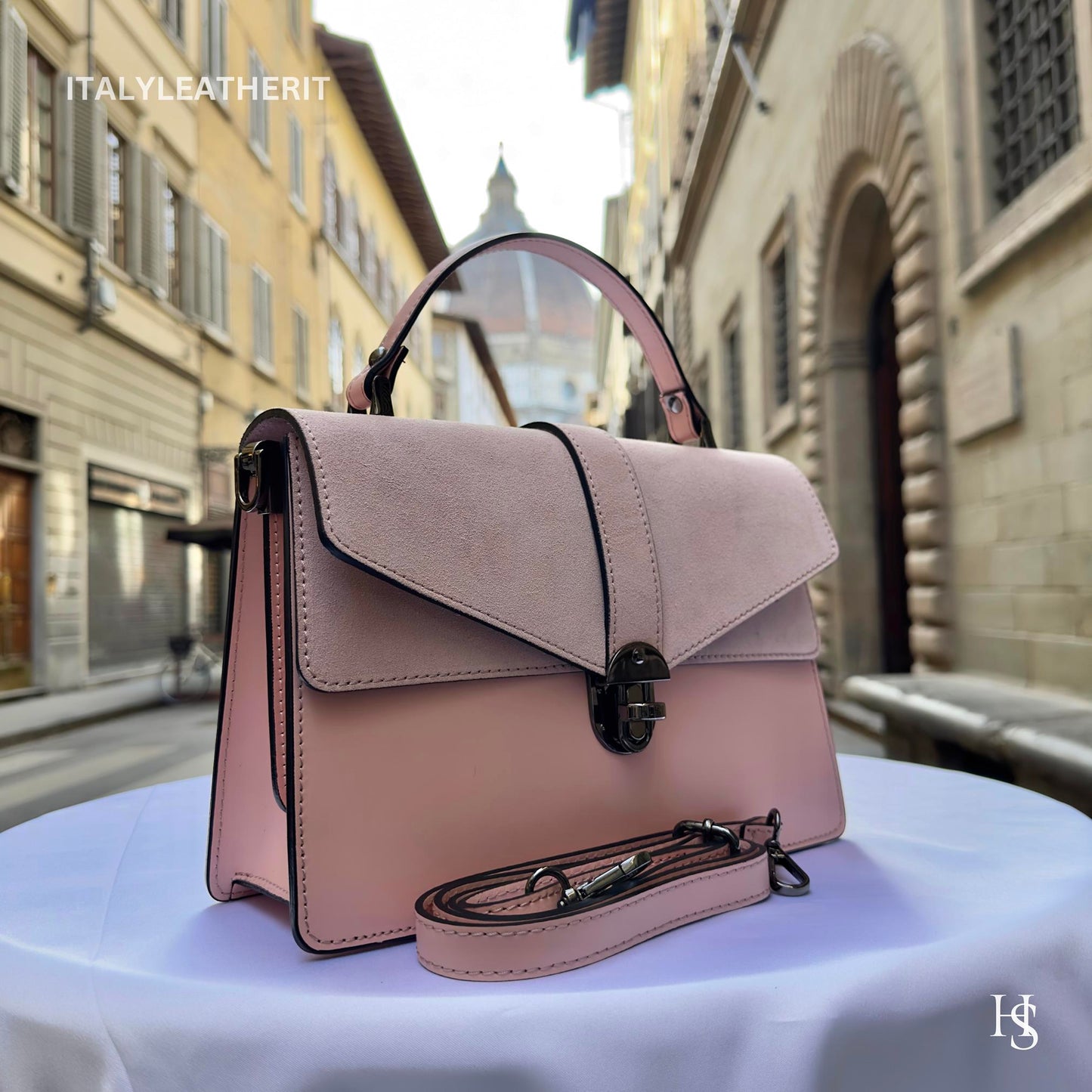 Italian Handmade Leather Top-Handle Bag Elegant Design from Florence - Italy Leather Shop