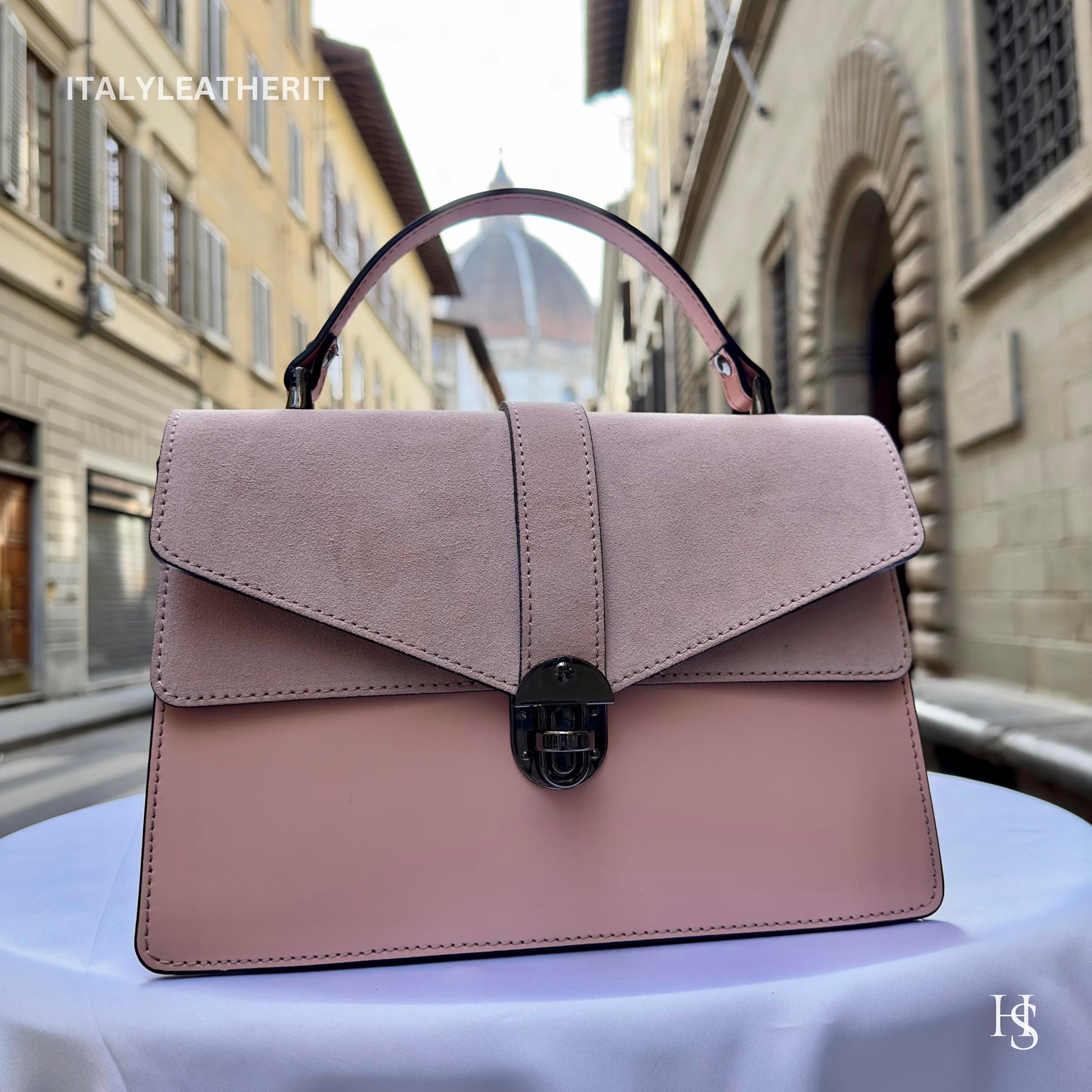Italian Handmade Leather Top-Handle Bag Elegant Design from Florence - Italy Leather Shop