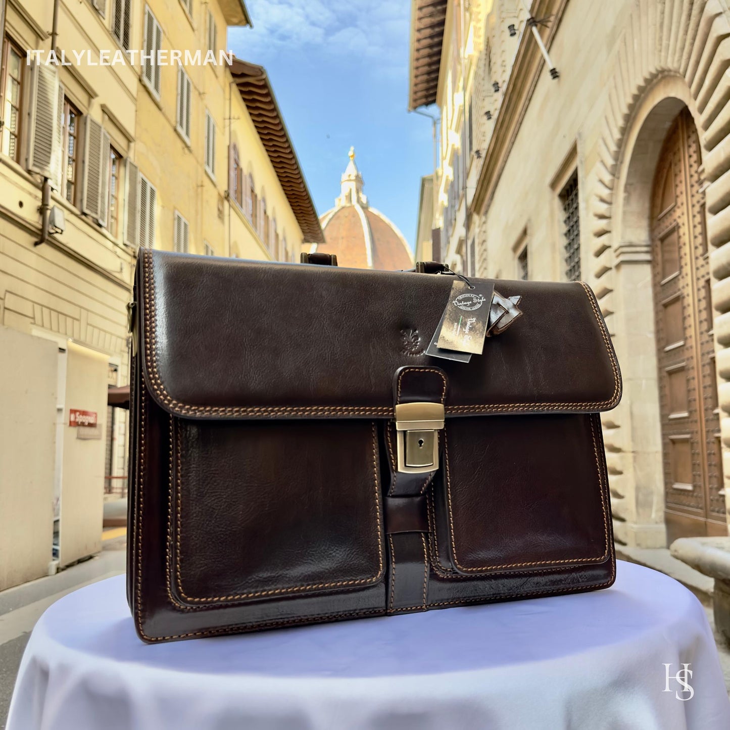 Italian Handmade Leather Briefcase Bags for Men | Elevate Your Style with Exquisite Craftsmanship made in Italy from Florence | shoulder bag - Italy Leather Shop