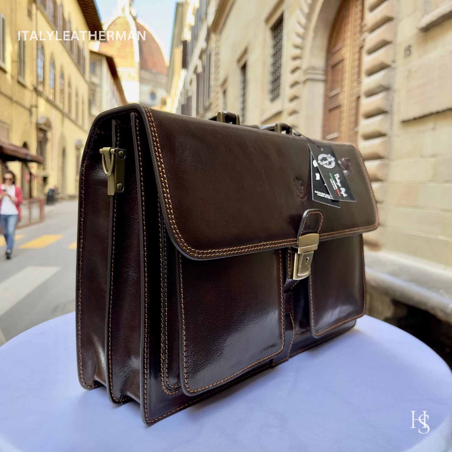 Italian Handmade Leather Briefcase Bags for Men | Elevate Your Style with Exquisite Craftsmanship made in Italy from Florence | shoulder bag - Italy Leather Shop