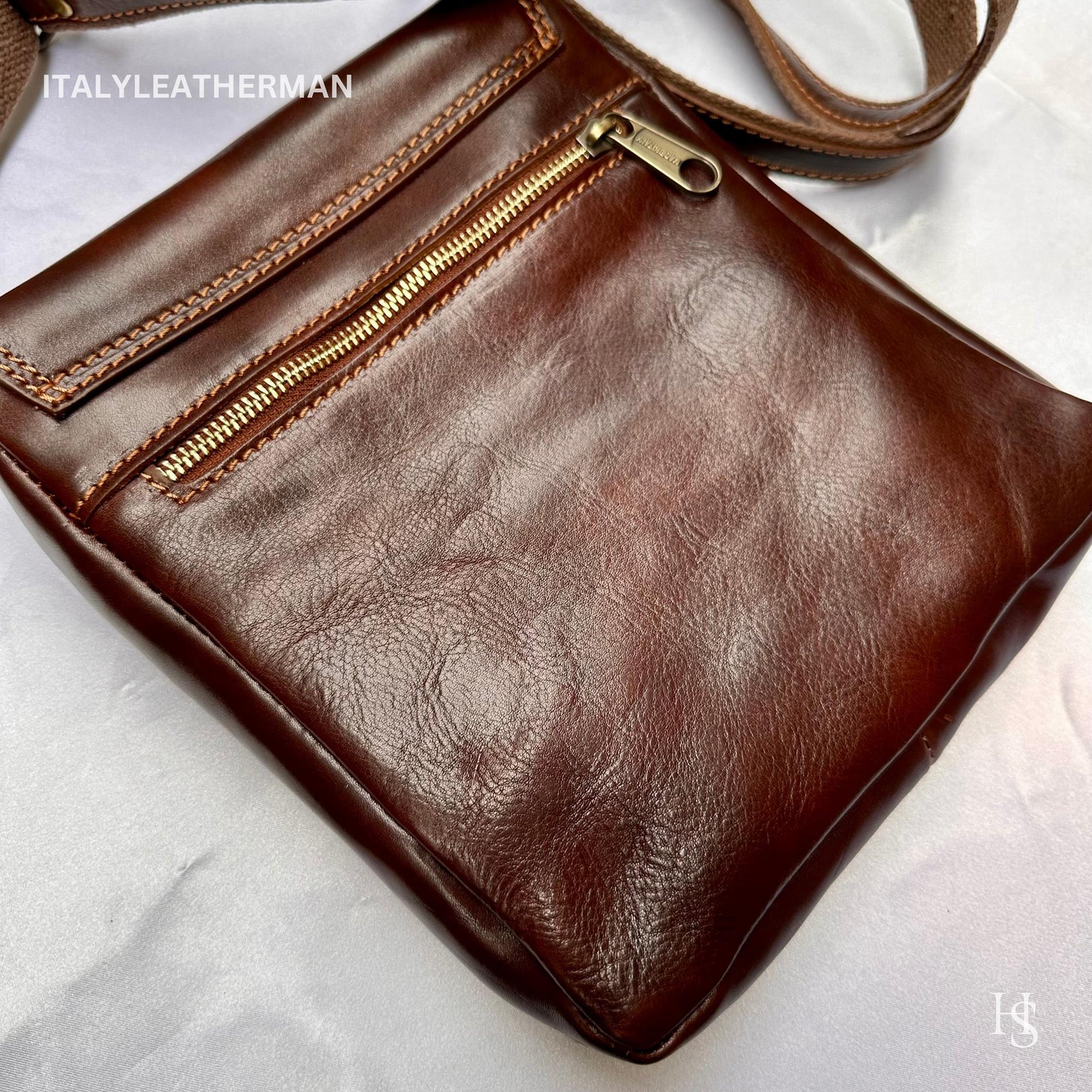 Italian Handmade Leather Crossbody Bags for Men Made In Italy from - Italy Leather Shop