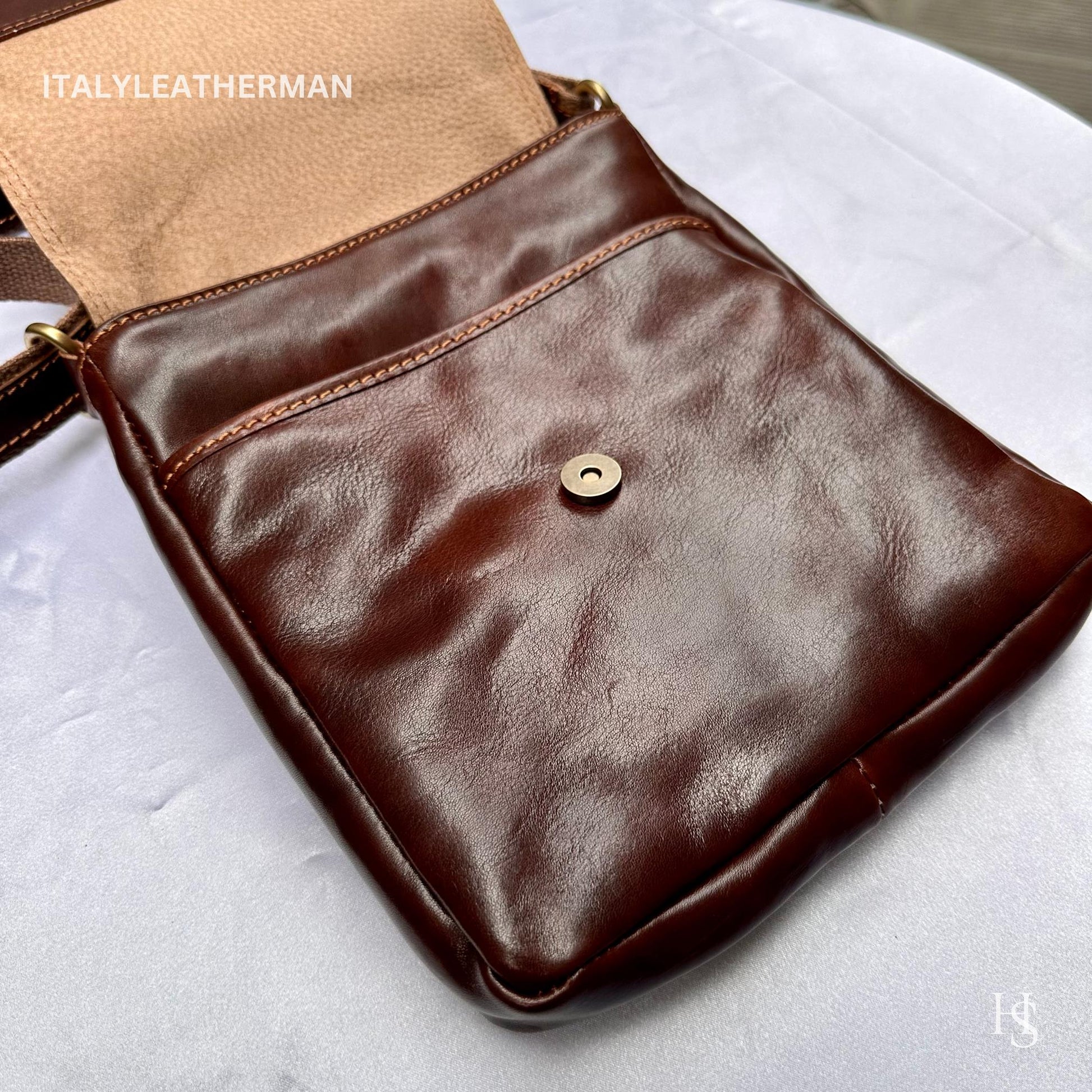 Italian Handmade Leather Crossbody Bags for Men Made In Italy from - Italy Leather Shop