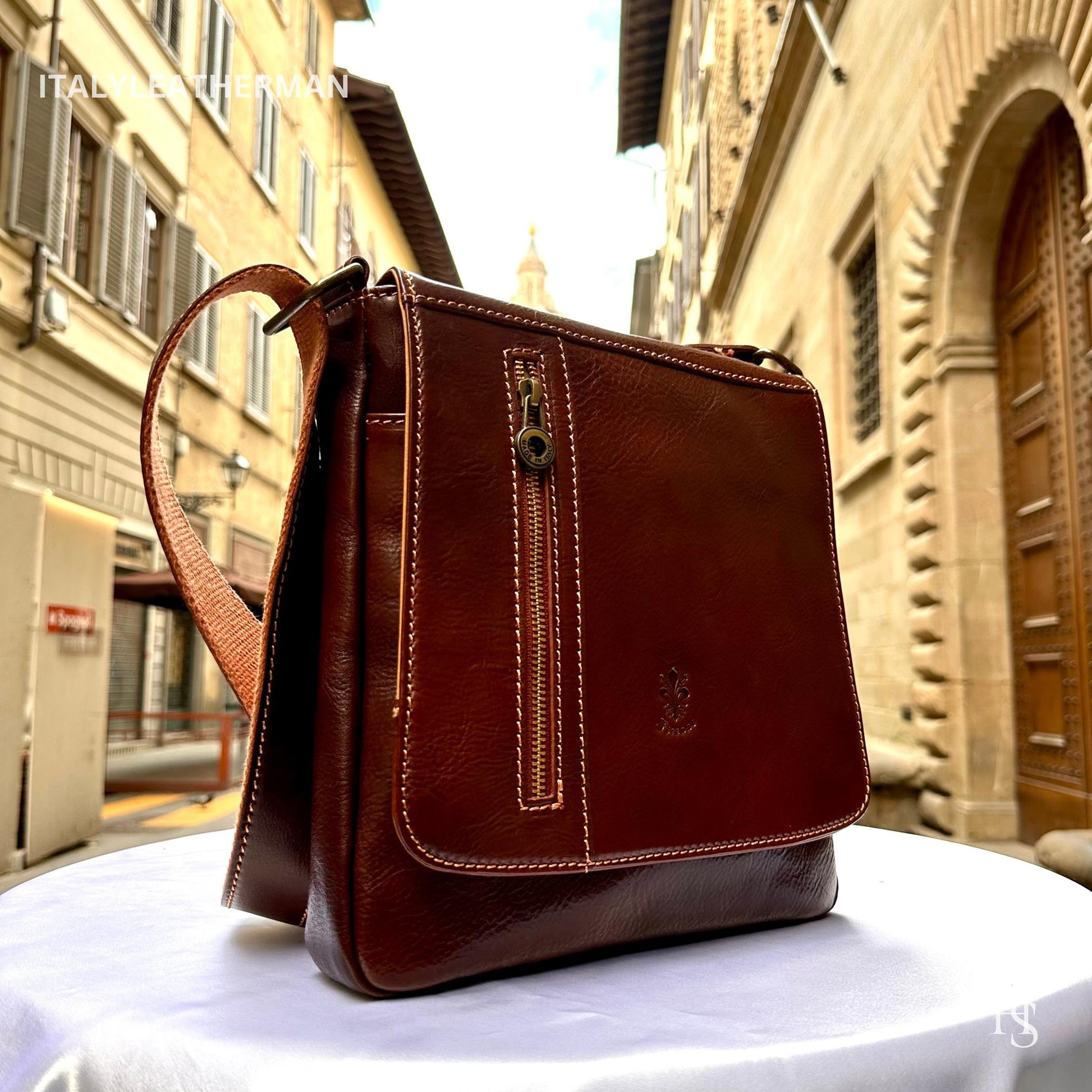 Italian Handmade Leather Crossbody Bags for Men Made In Italy from Florence - Italy Leather Shop