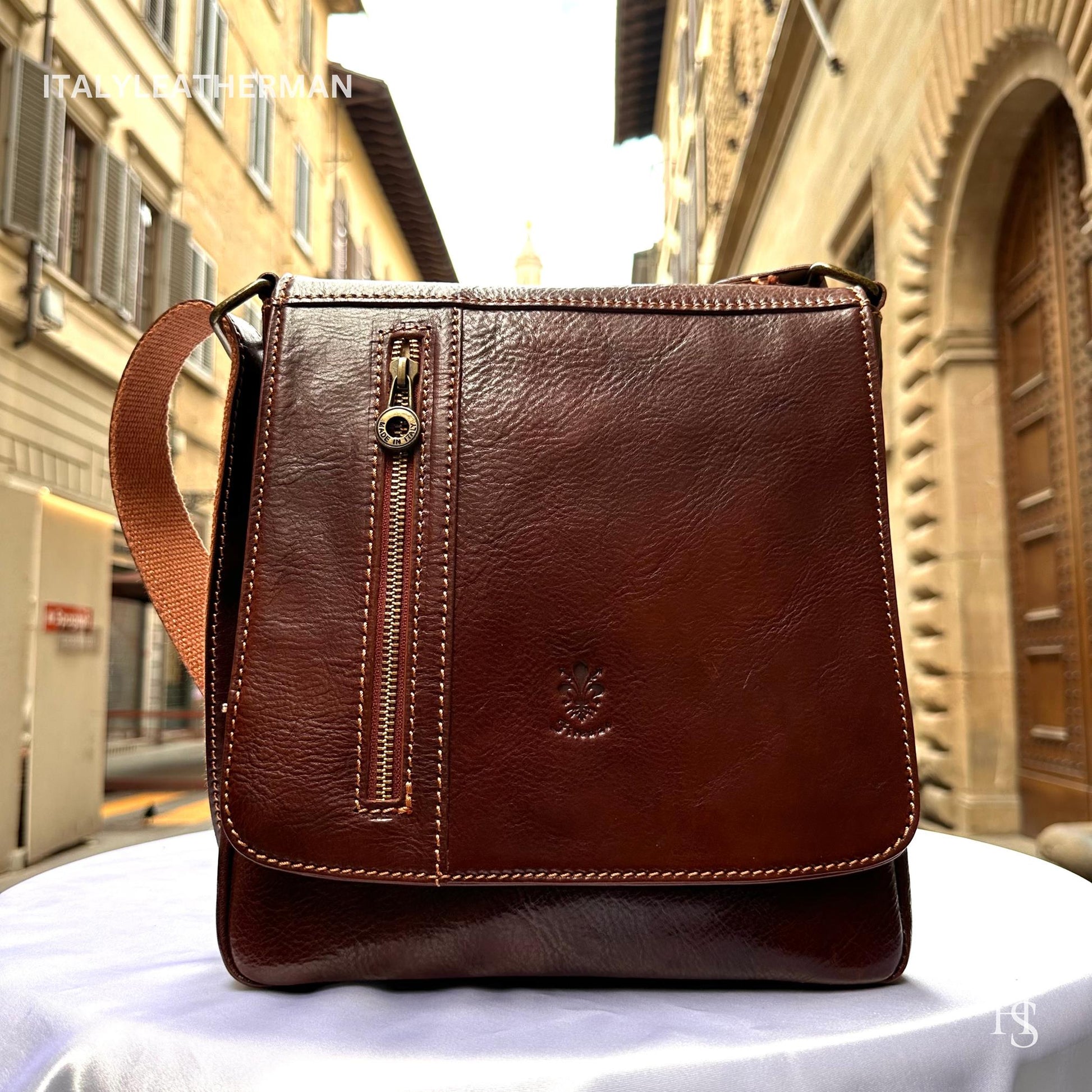 Italian Handmade Leather Crossbody Bags for Men Made In Italy from Florence - Italy Leather Shop