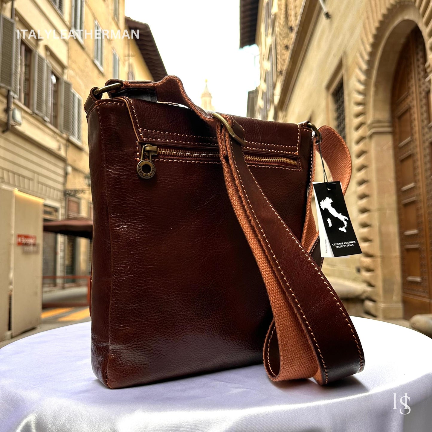 Italian Handmade Leather Crossbody Bags for Men Made In Italy from Florence - Italy Leather Shop