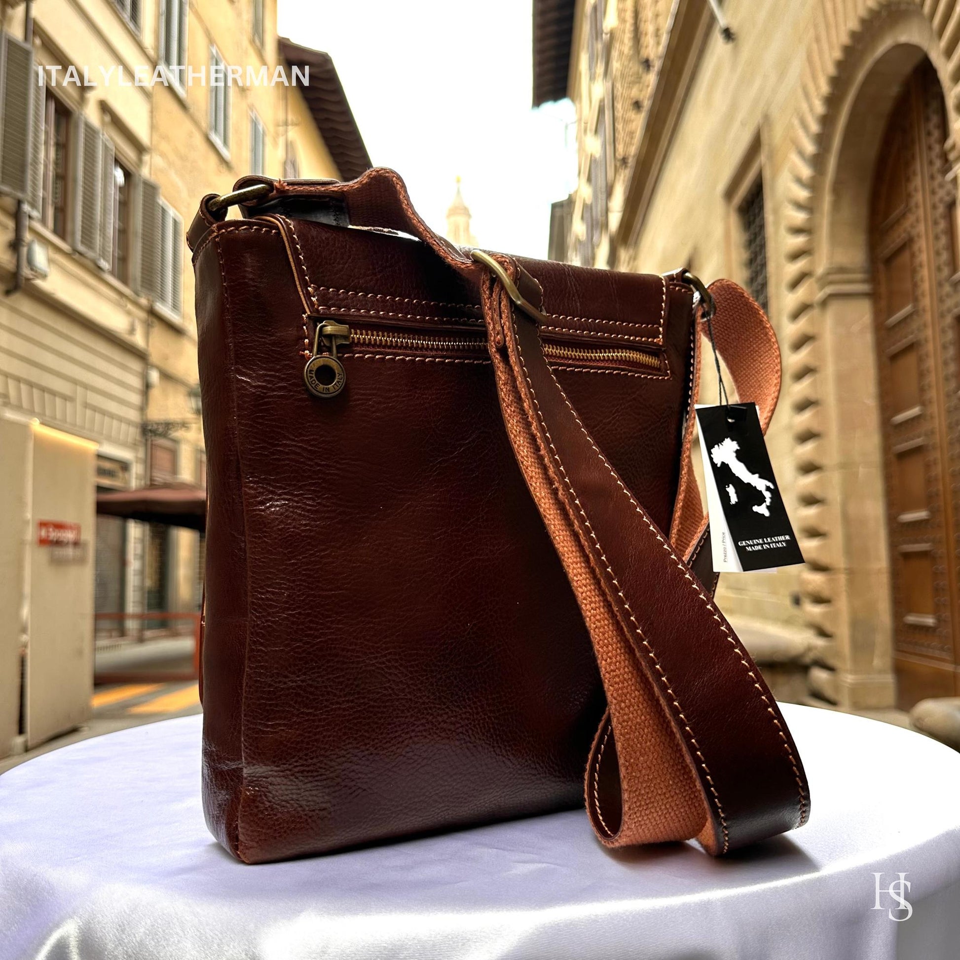 Italian Handmade Leather Crossbody Bags for Men Made In Italy from Florence - Italy Leather Shop