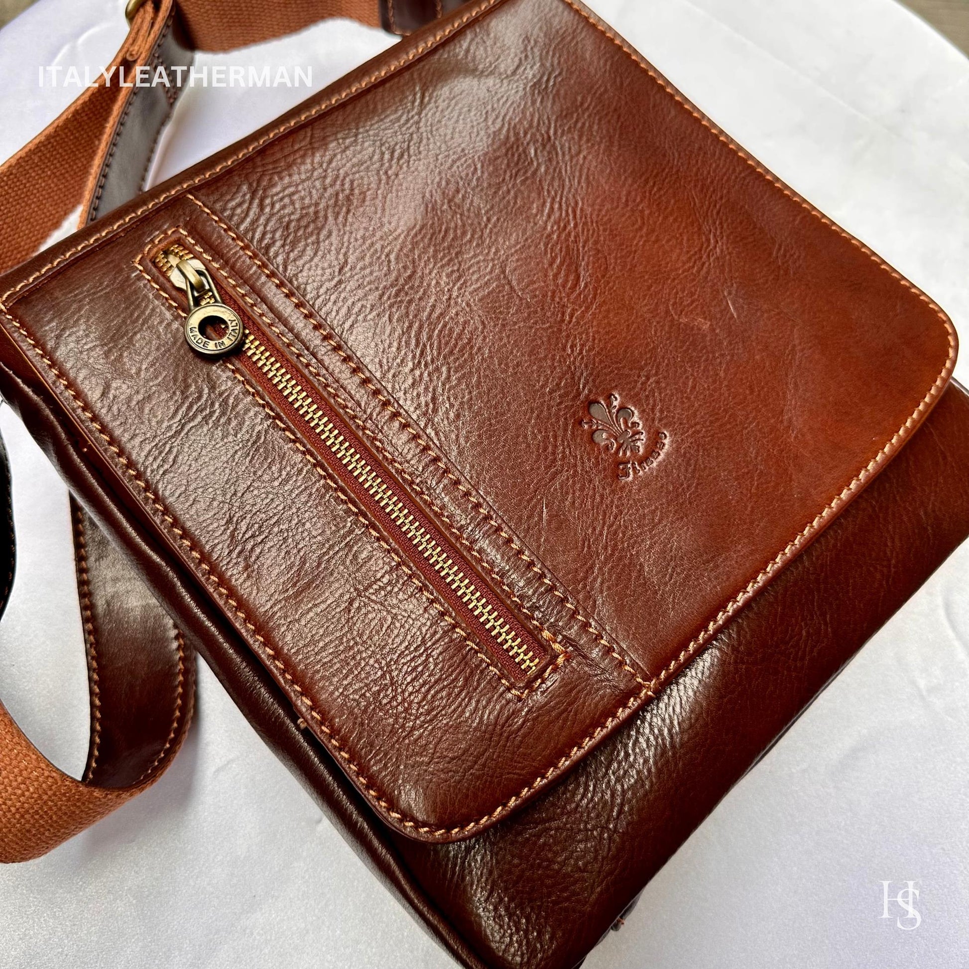 Italian Handmade Leather Crossbody Bags for Men Made In Italy from Florence - Italy Leather Shop