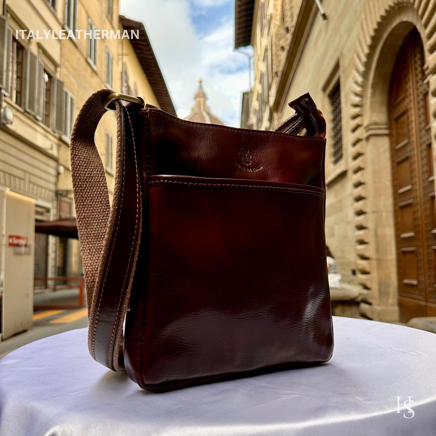 Italian Handmade Leather Crossbody Bags for Men Made In Italy from Florence - Italy Leather Shop
