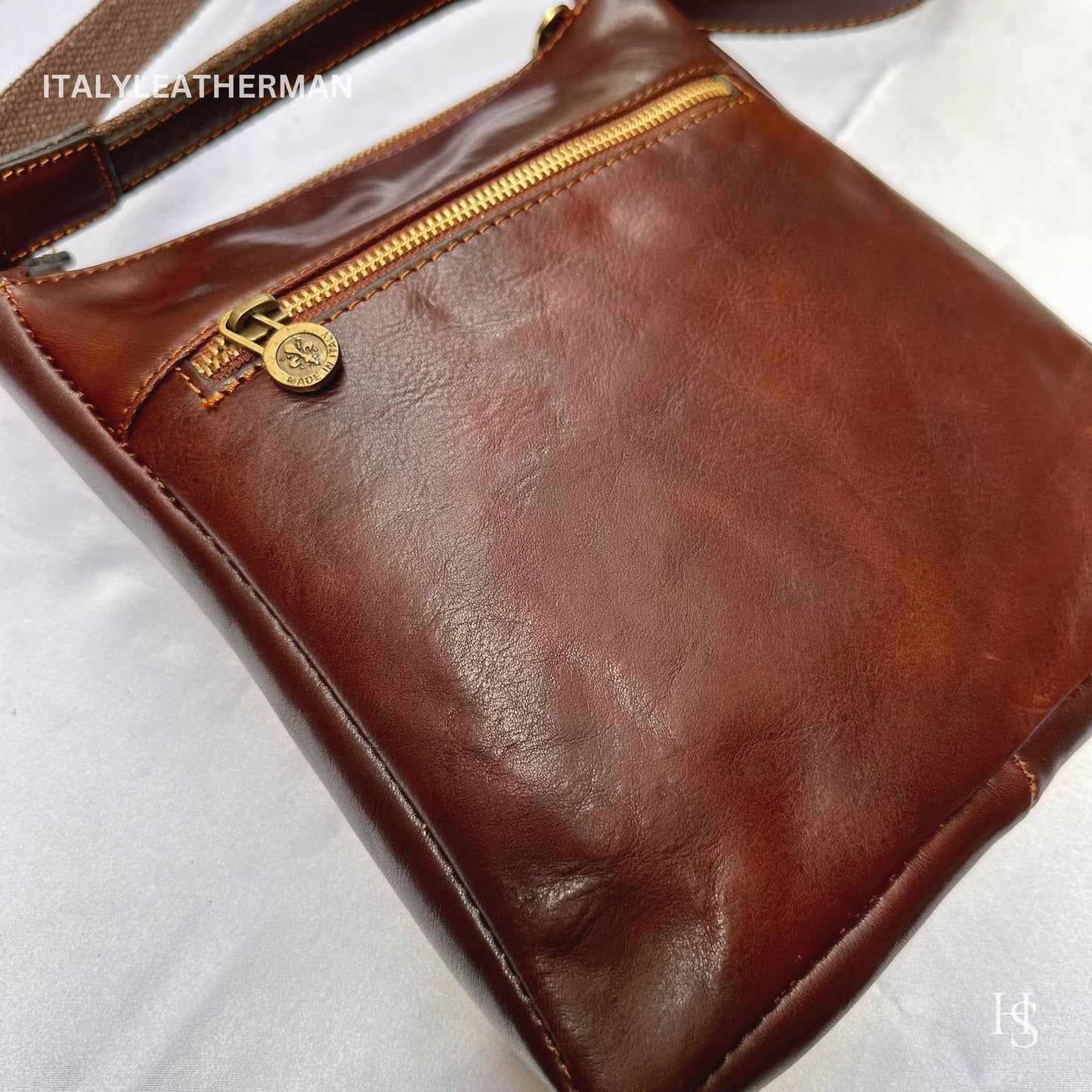 Italian Handmade Leather Crossbody Bags for Men Made In Italy from Florence - Italy Leather Shop