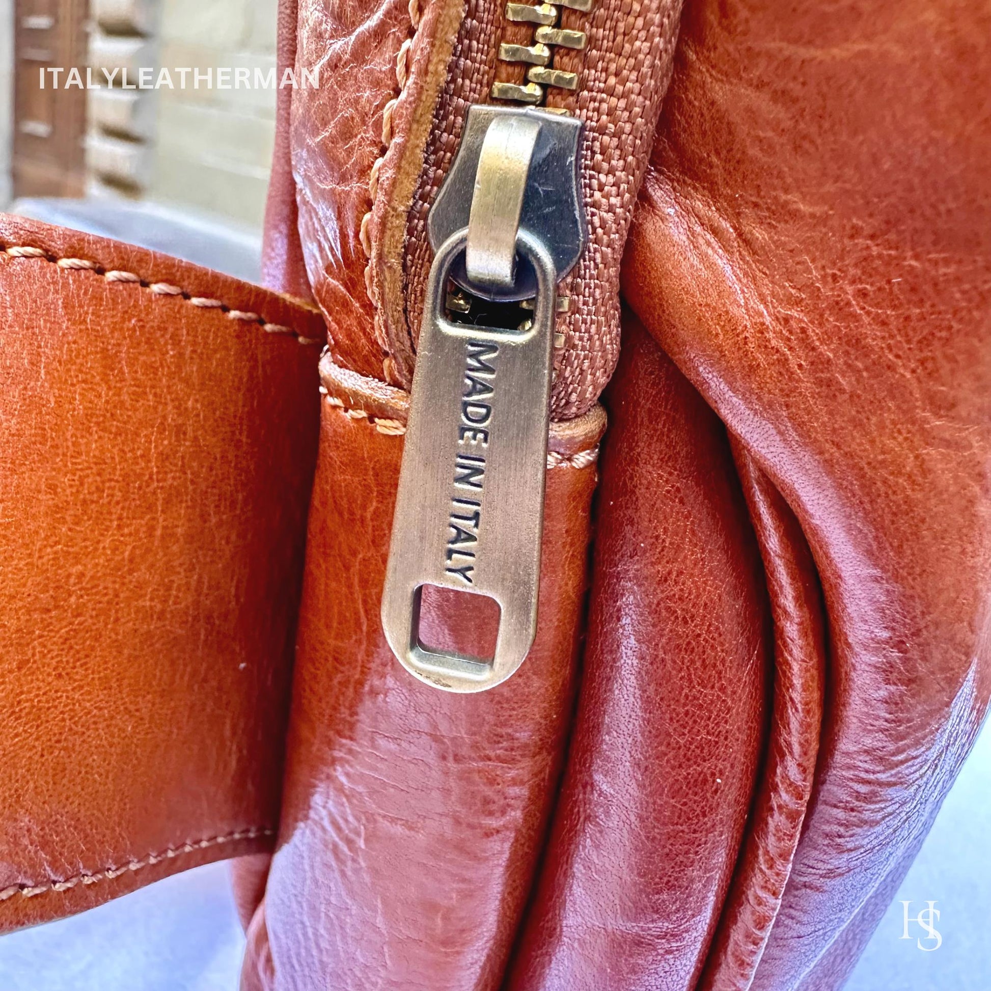 Italian Handmade Leather Sling Bag  Unisex Design, Made in Italy - Italy Leather Shop