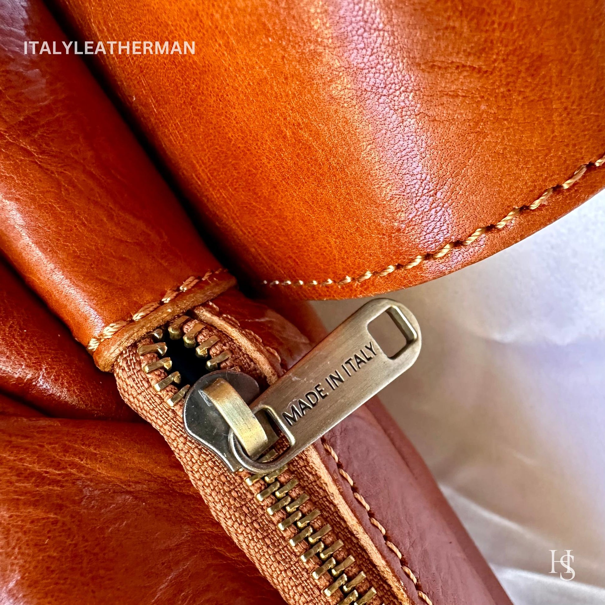 Italian Handmade Leather Sling Bag  Unisex Design, Made in Italy - Italy Leather Shop