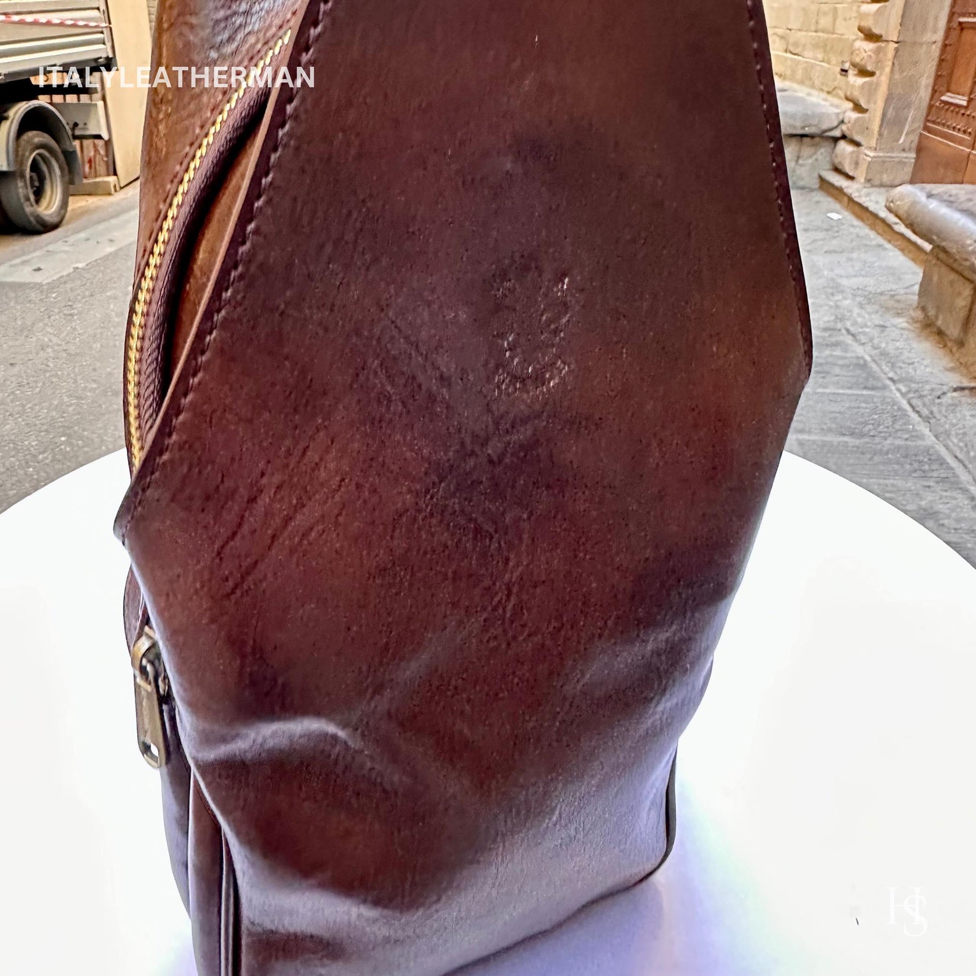 Italian Handmade Leather Sling Bag  Unisex Design, Made in Italy - Italy Leather Shop