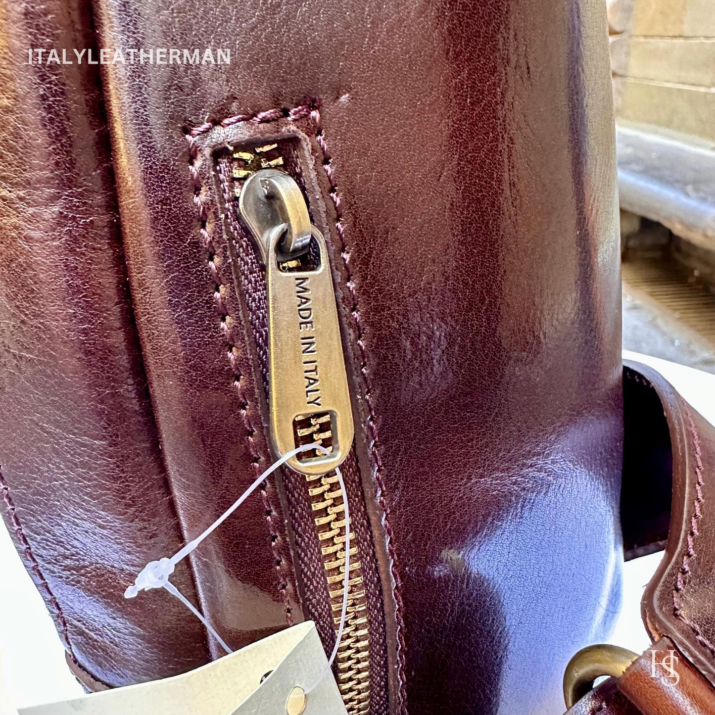 Italian Handmade Leather Sling Bag  Unisex Design, Made in Italy - Italy Leather Shop