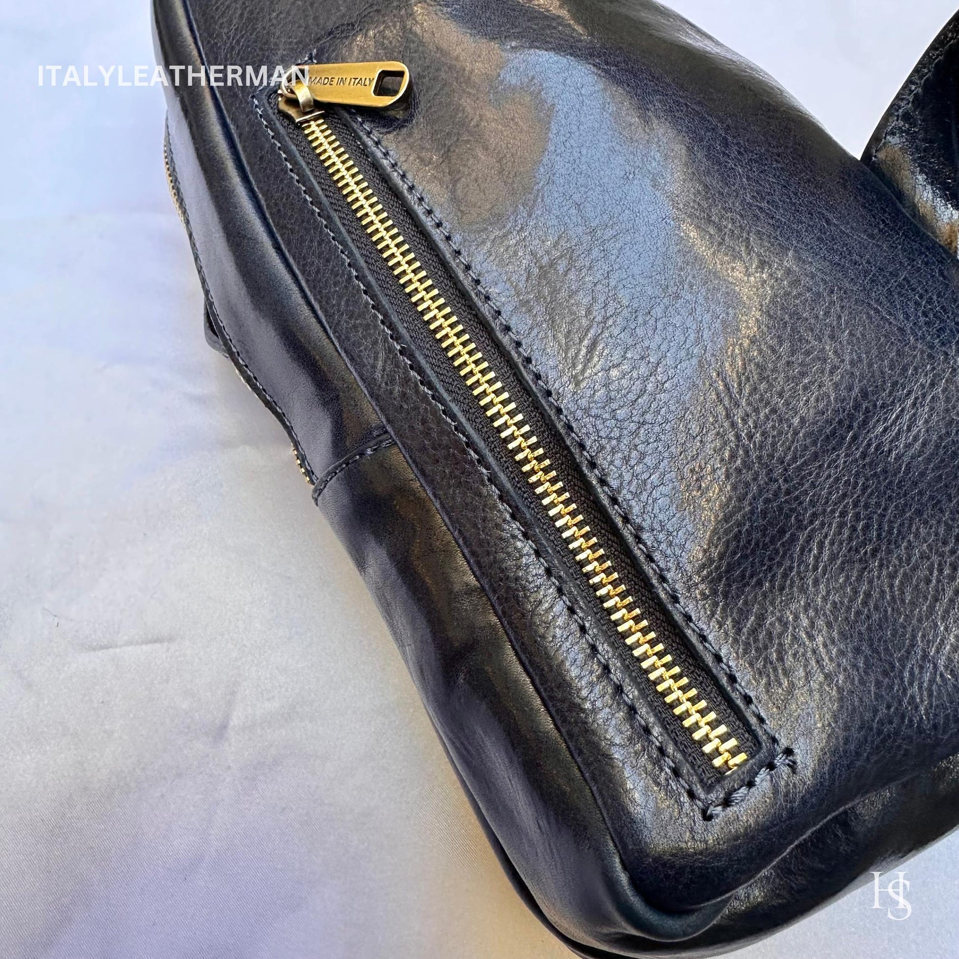 Italian Handmade Leather Sling Bag  Unisex Design, Made in Italy - Italy Leather Shop