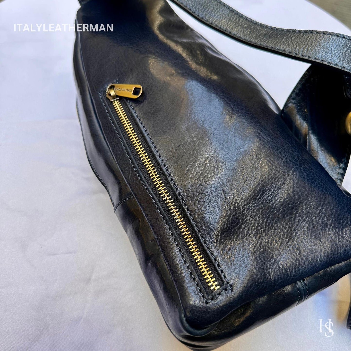 Italian Handmade Leather Sling Bag  Unisex Design, Made in Italy - Italy Leather Shop