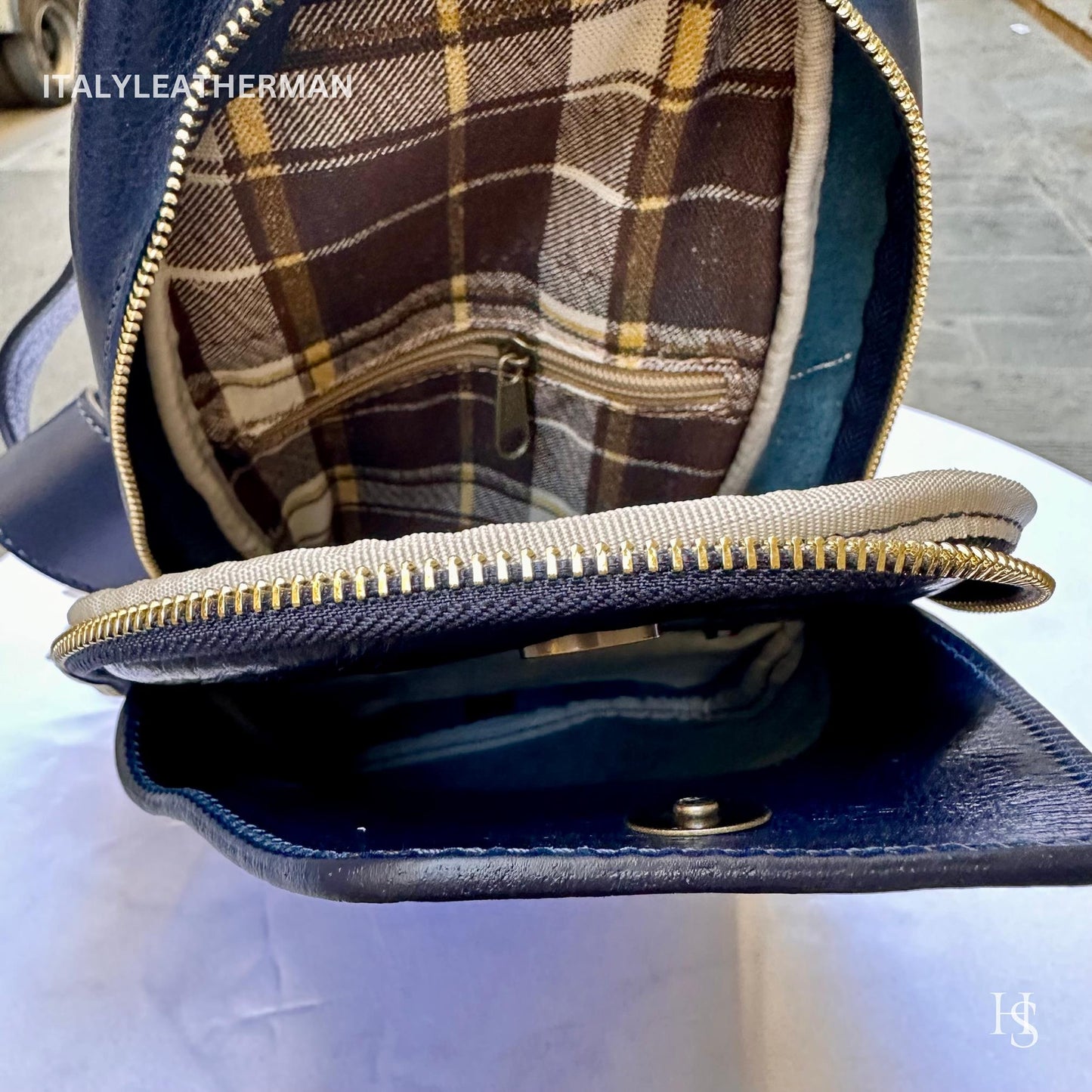 Italian Handmade Leather Sling Bag  Unisex Design, Made in Italy - Italy Leather Shop