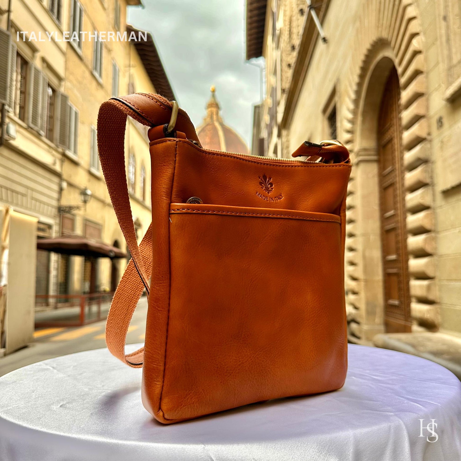 Italian Handmade Leather Crossbody Bags for Men Made In Italy from Florence - Italy Leather Shop