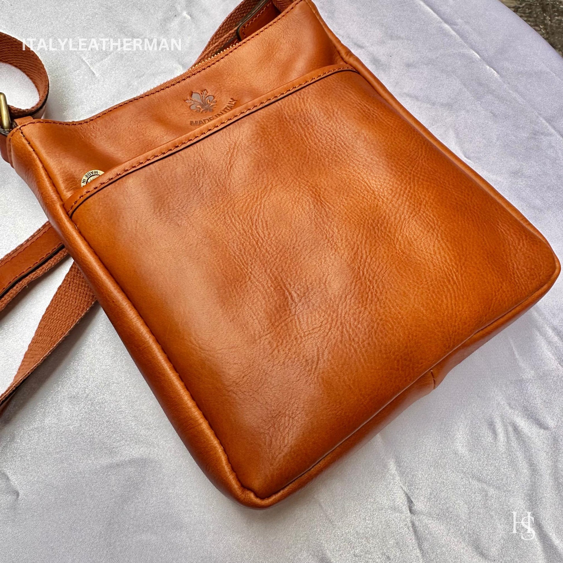 Italian Handmade Leather Crossbody Bags for Men Made In Italy from Florence - Italy Leather Shop