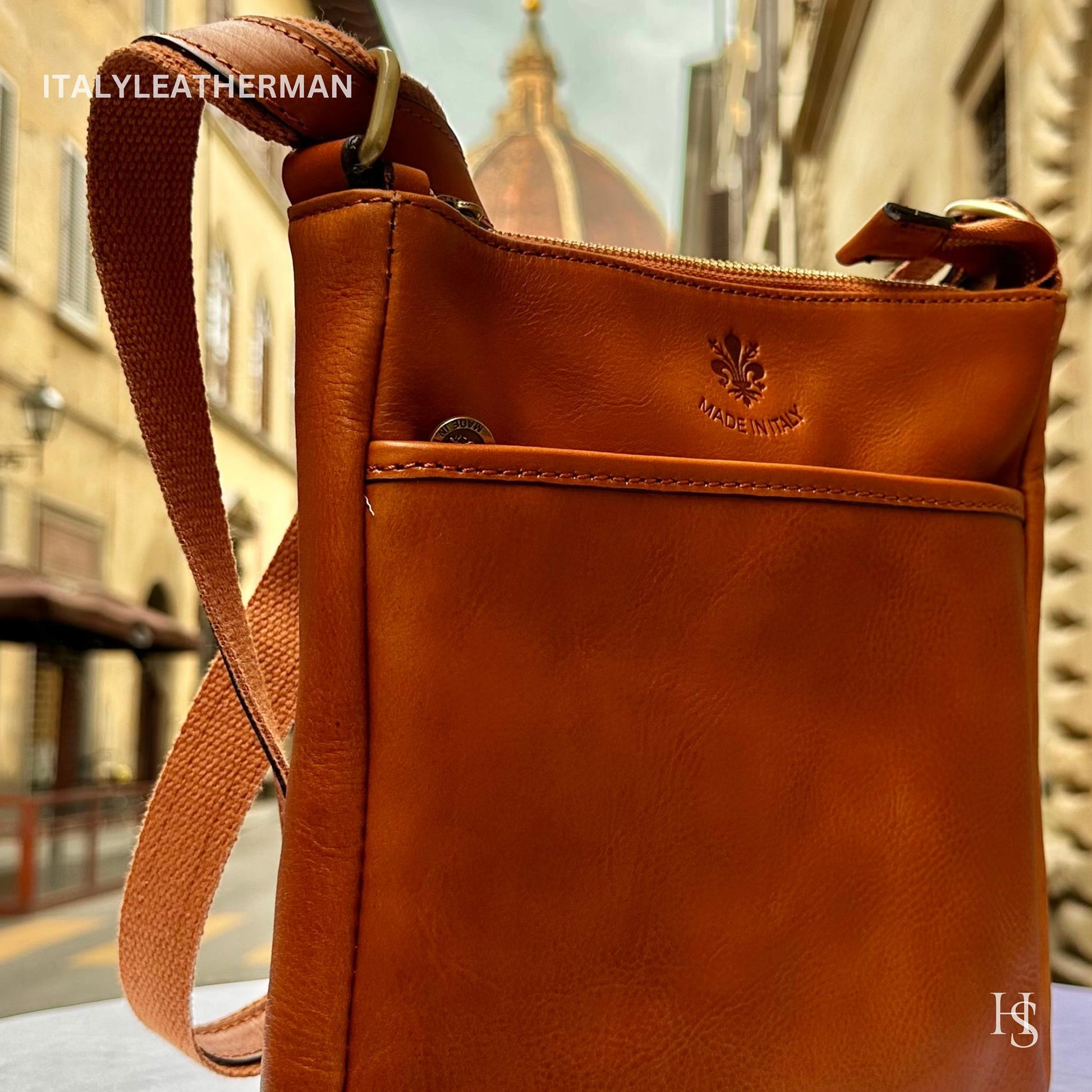 Italian Handmade Leather Crossbody Bags for Men Made In Italy from Florence - Italy Leather Shop