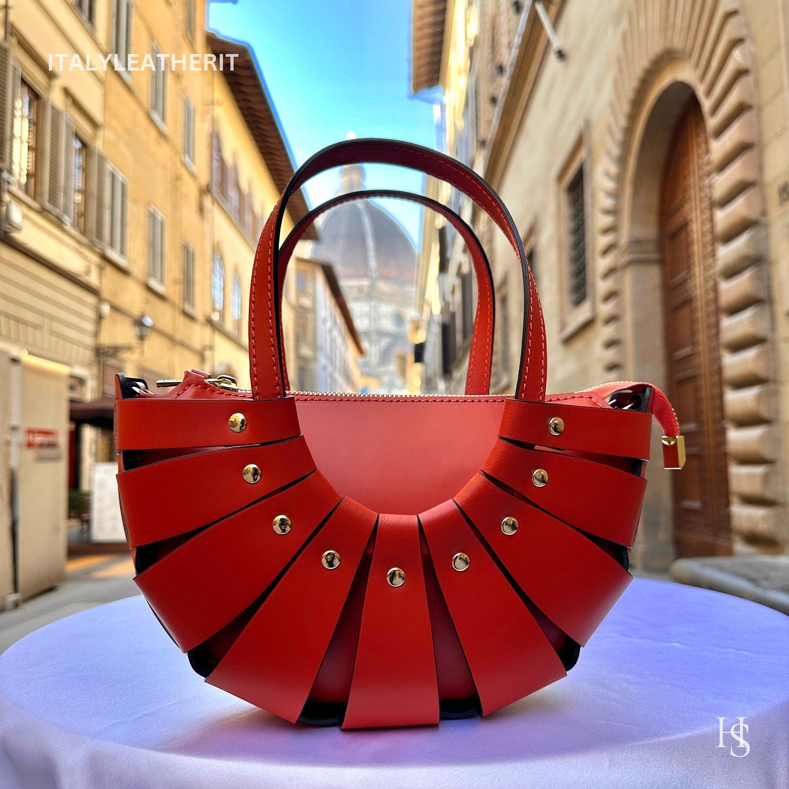 Elegant Italian Leather Shoulder Tote Crafted in Florence Handcrafted in Florence - Italy Leather Shop