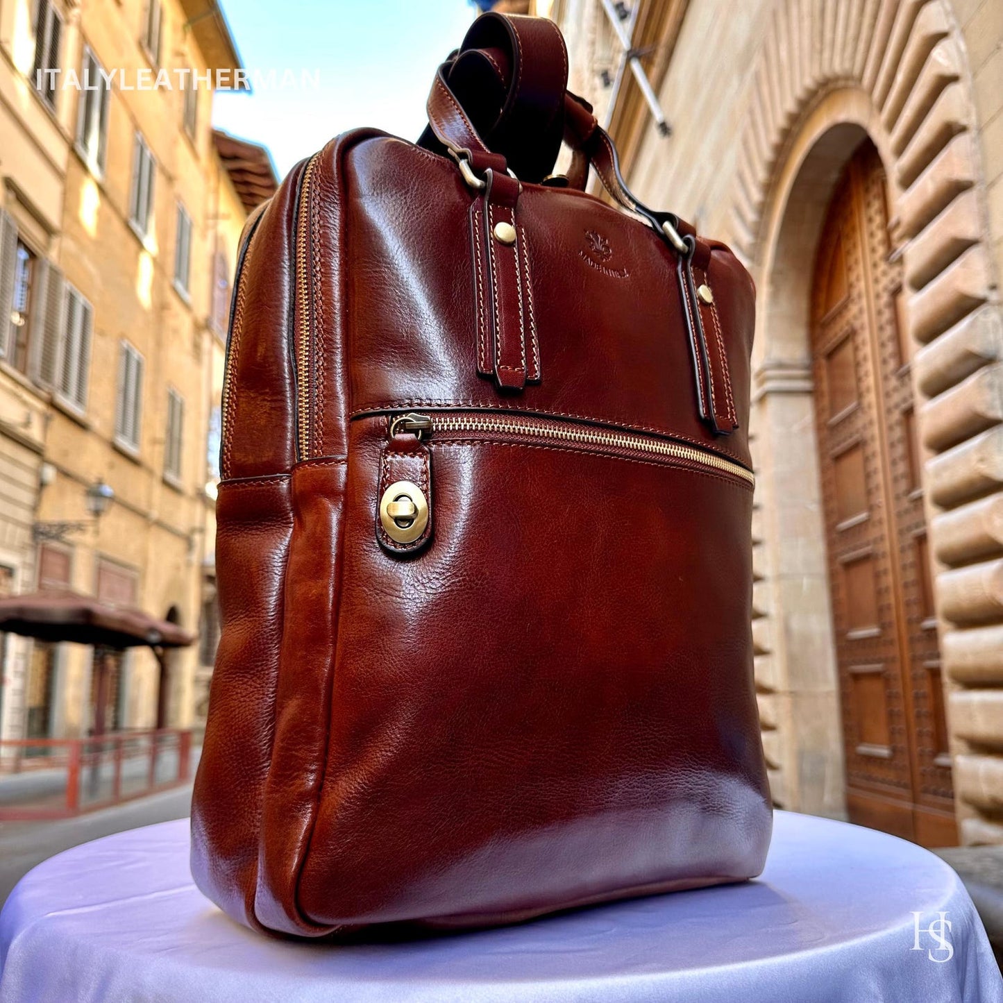 Italian Handmade Leather Backpack Elevate Your Style with Exquisite Craftsmanship - Italy Leather Shop