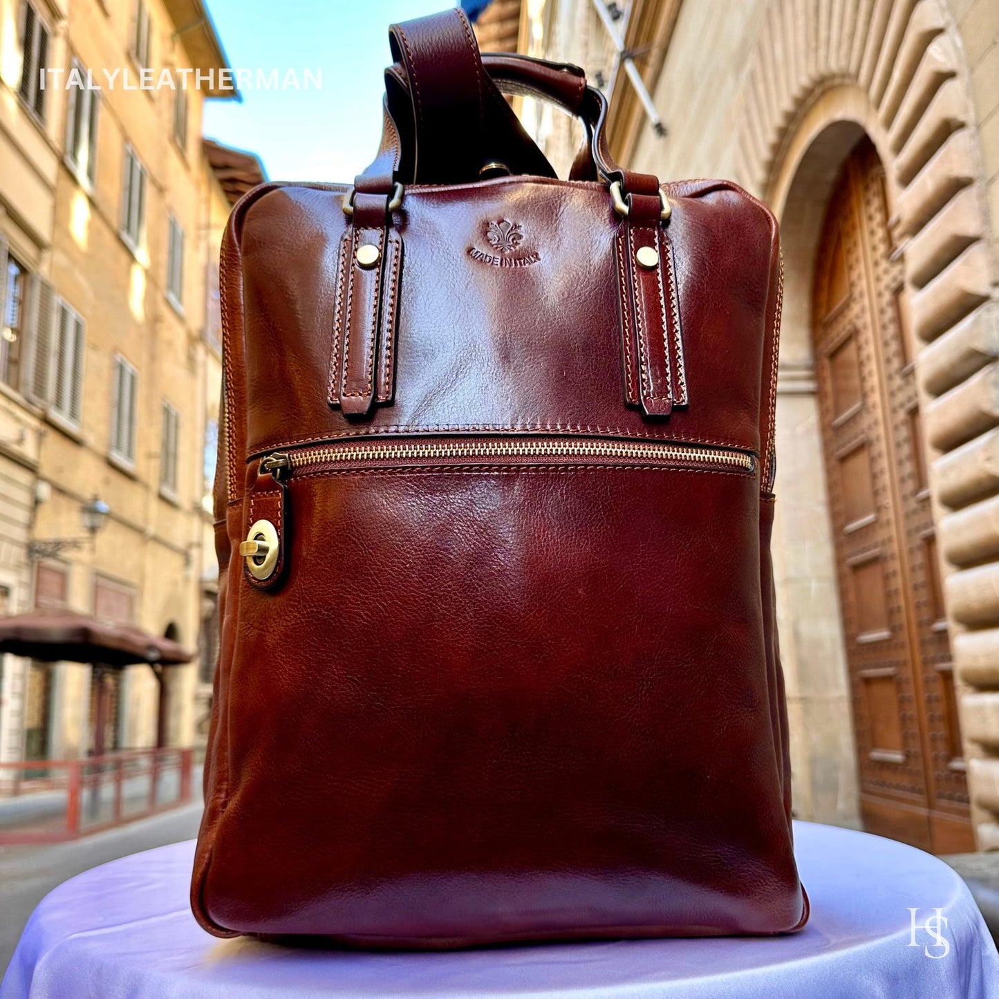 Italian Handmade Leather Backpack Elevate Your Style with Exquisite Craftsmanship - Italy Leather Shop