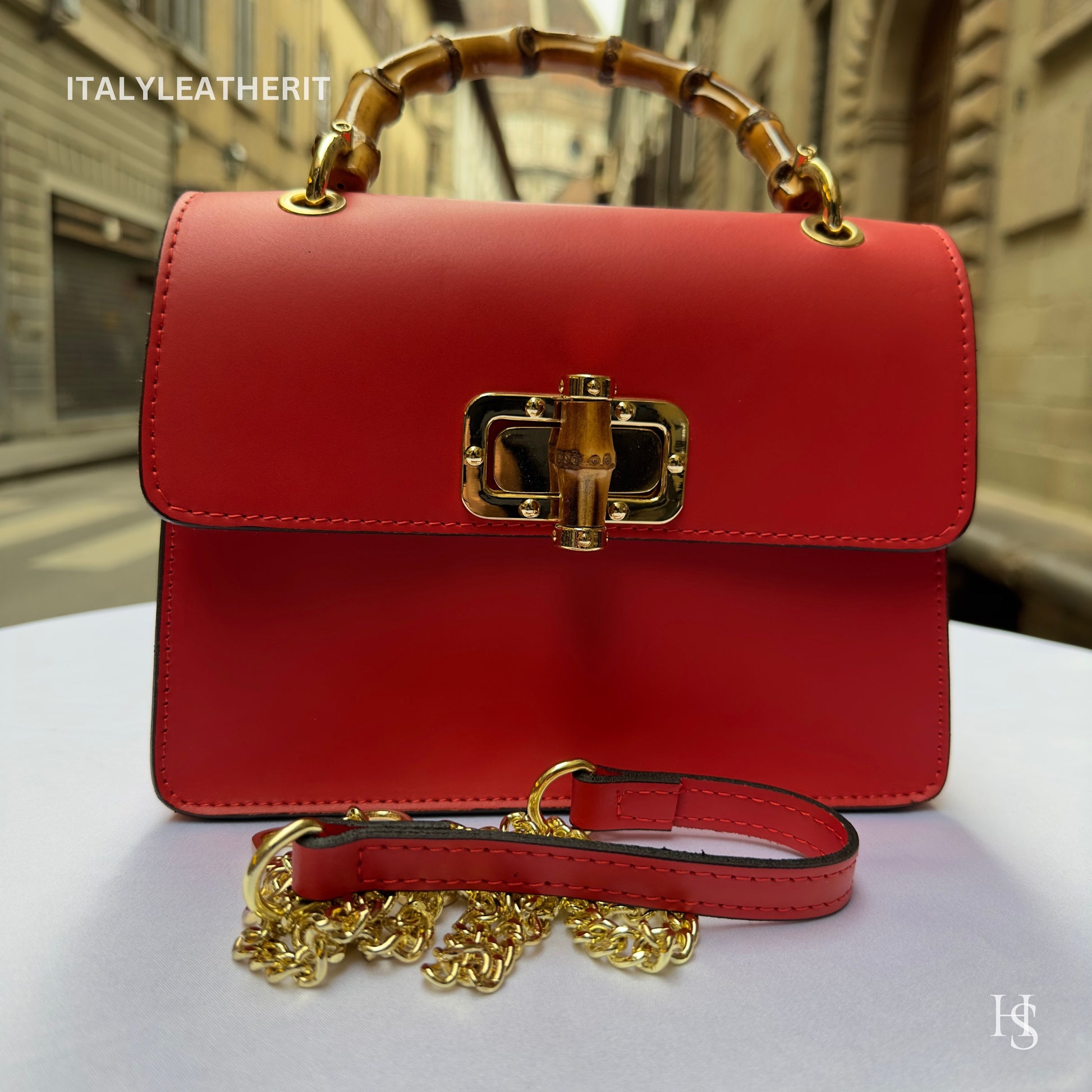 Italian Handmade Leather Bags For Women | Elegant Leather Tote From Florence | Red Handbag, Stylish Purse