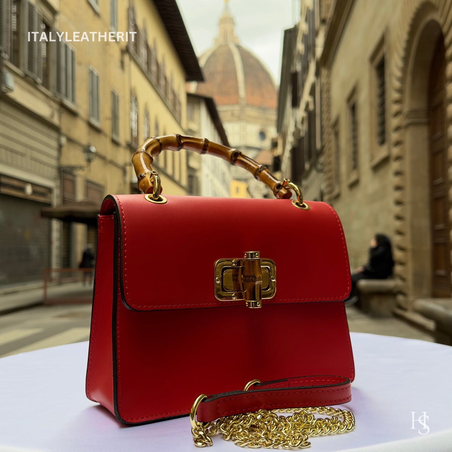 Italian Handmade Leather Bags For Women | Elegant Leather Tote From Florence | Red Handbag, Stylish Purse