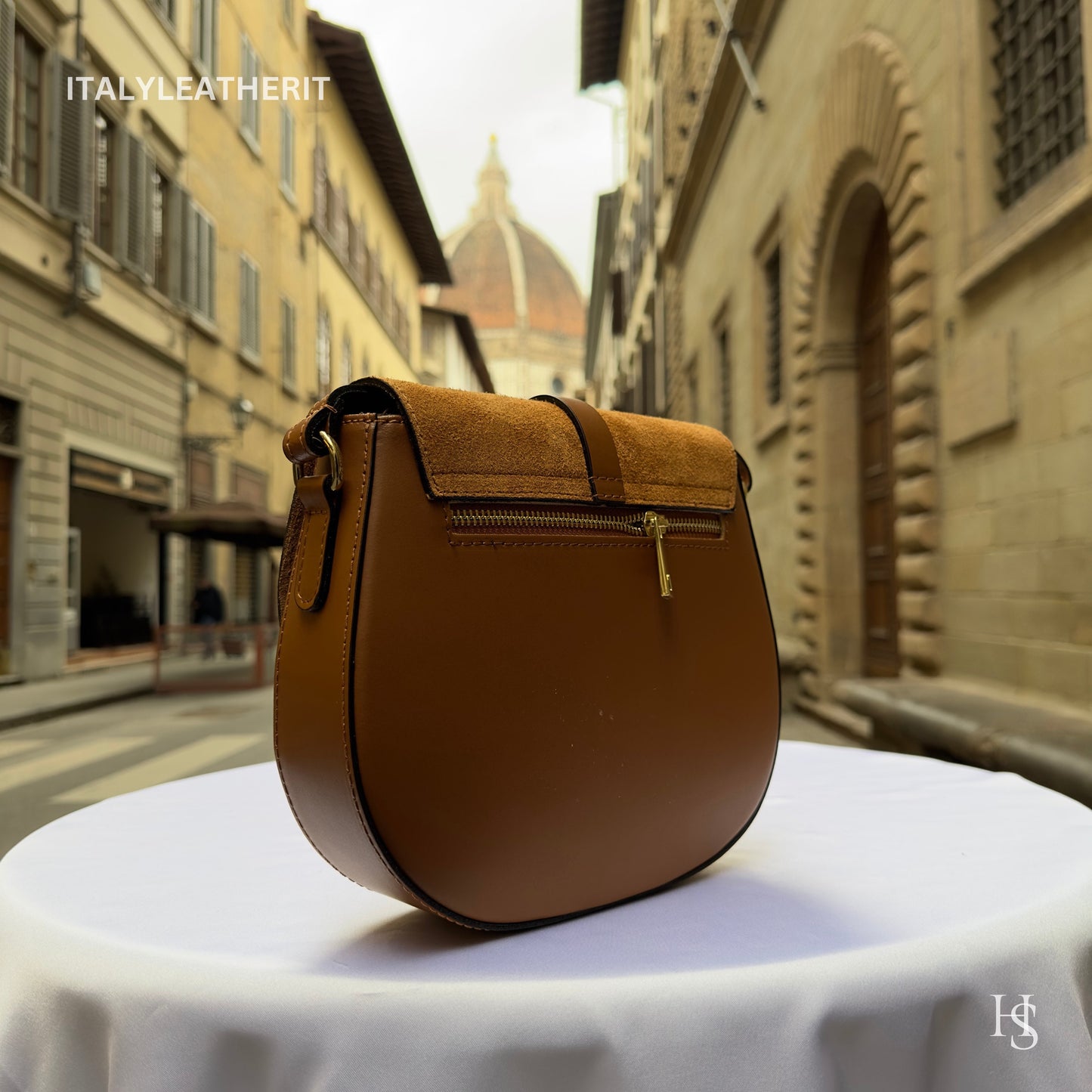 Italian Handmade Leather Bags For Women | Elegant Brown Crossbody Tote From Florence | Genuine Leather