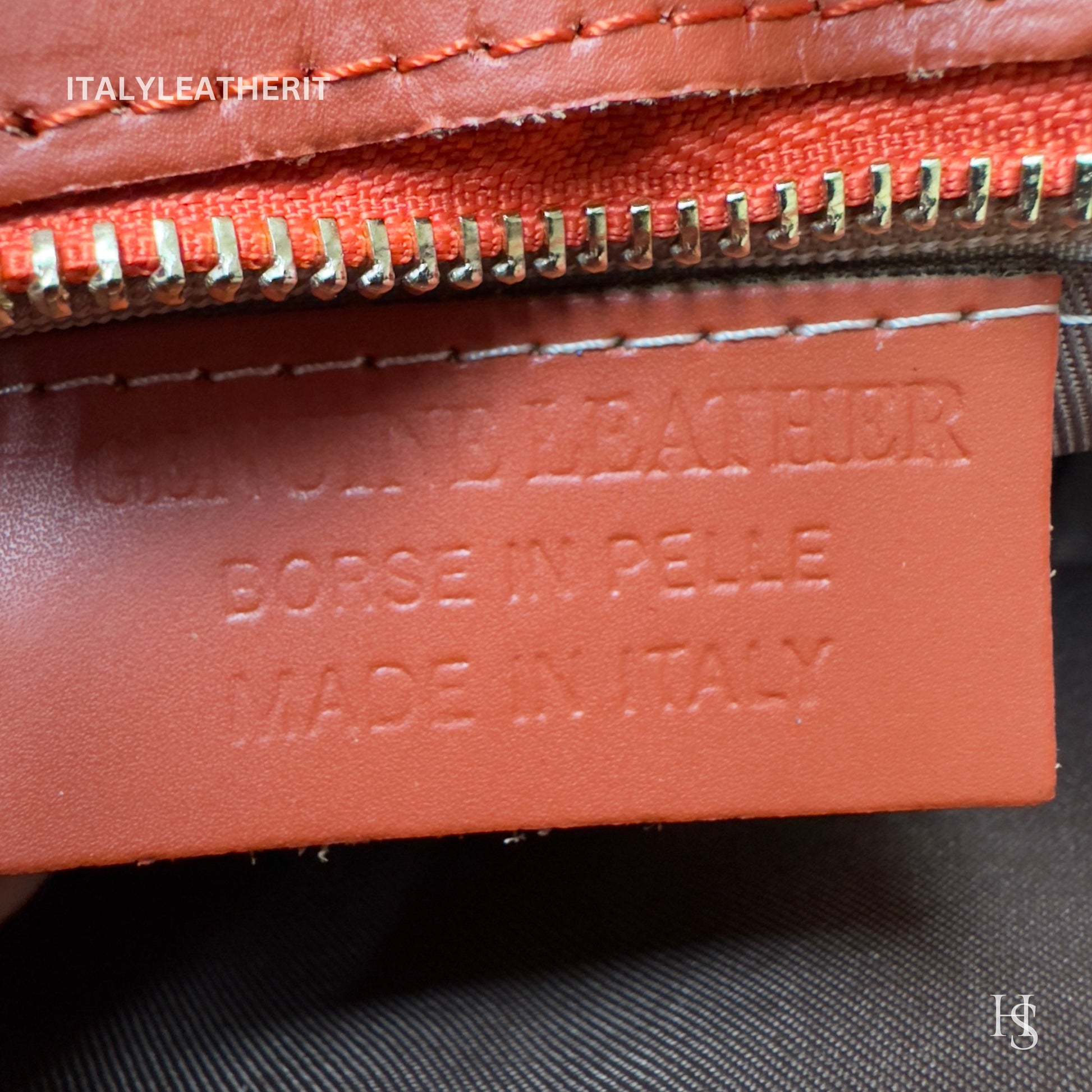 Italian Handmade Leather Bags for Women | Elegant Orange Leather Crossbody Bag from Florence, Gift For Her