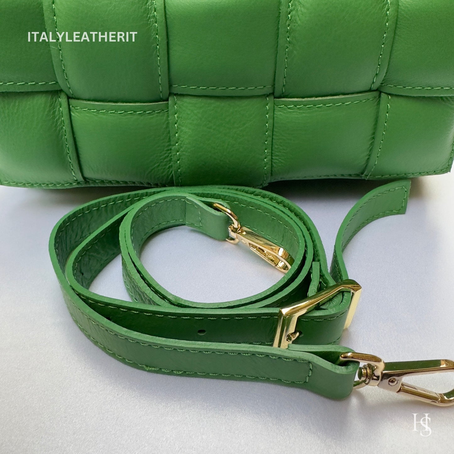Italian Handmade Leather Bags For Women | Elegant Green Soft Leather Crossbody Bag From Florence, perfect gift for her