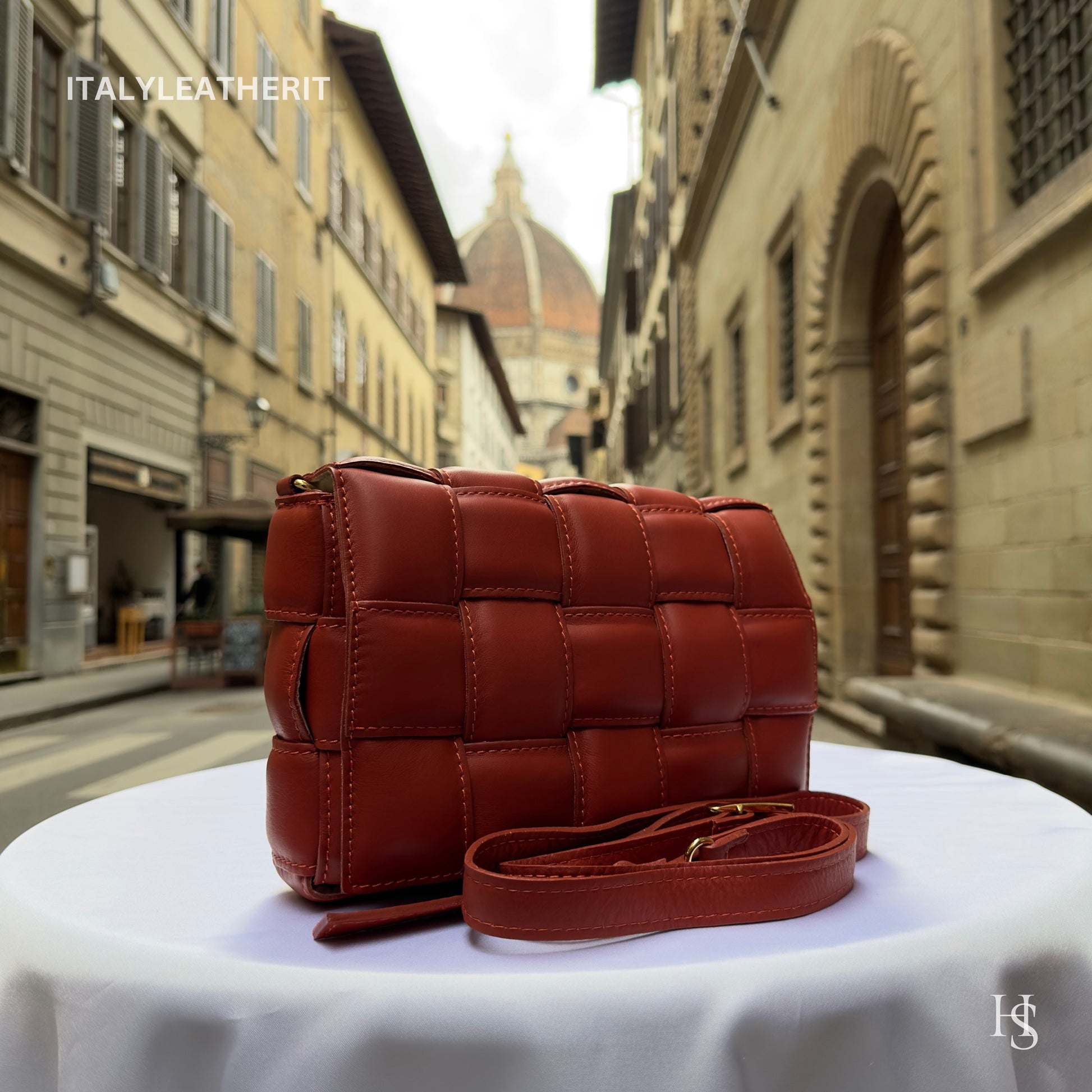 Italian Handmade Leather Bags For Women | Elegant Luxury Soft Leather Orange Crossbody Bag From Florence