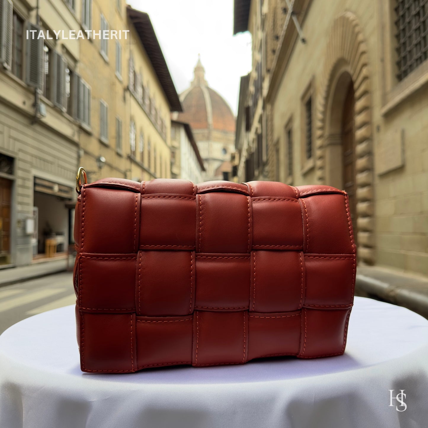 Italian Handmade Leather Bags For Women | Elegant Luxury Soft Leather Orange Crossbody Bag From Florence