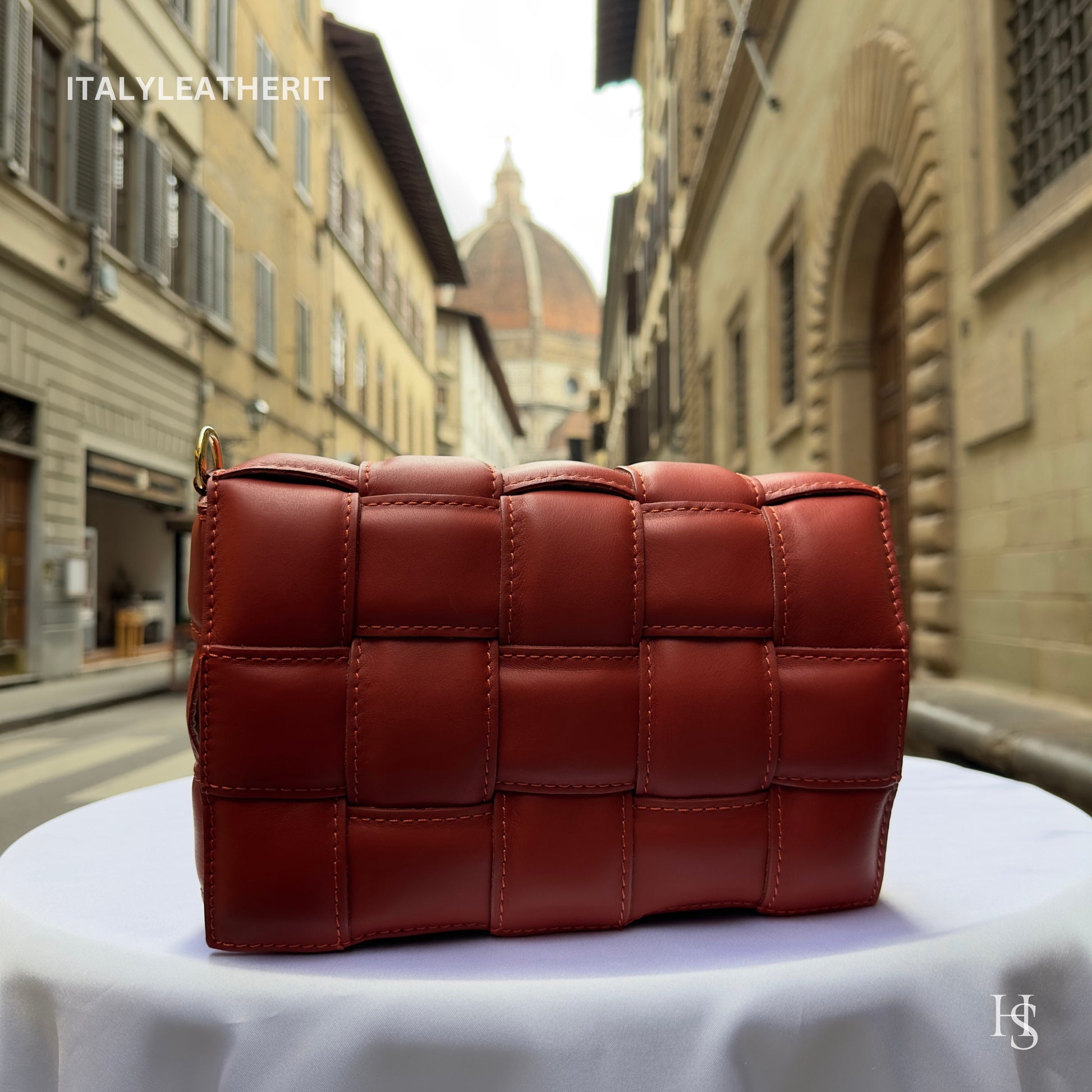Italian Handmade Leather Bags For Women | Elegant Luxury Soft Leather Orange Crossbody Bag From Florence