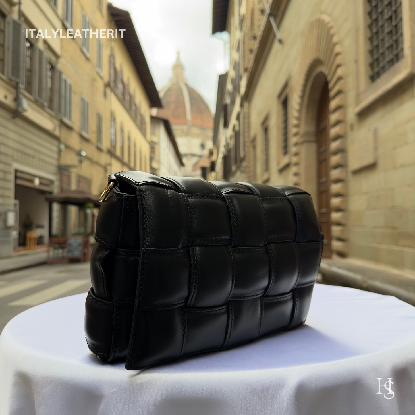 Italian Handmade Leather Bags for Women | Elegant Leather Tote from Florence | Black Bag Made in Italy