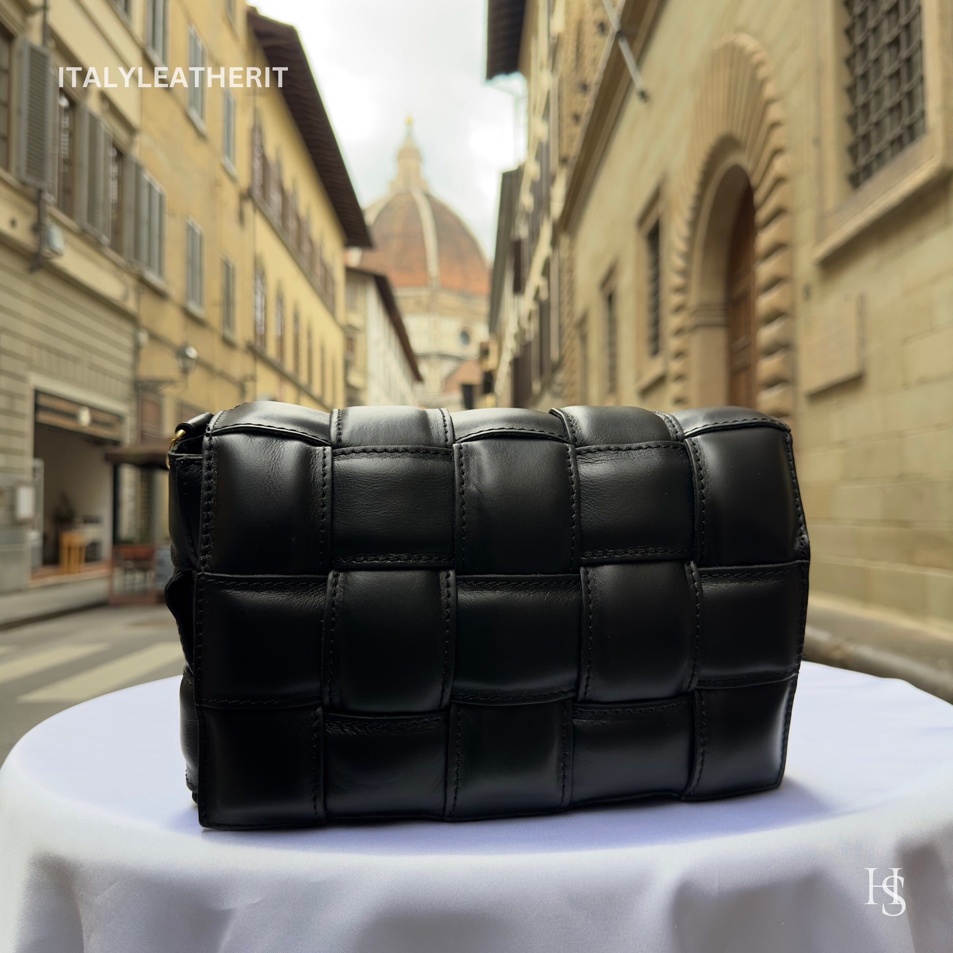 Italian Handmade Leather Bags for Women | Elegant Leather Tote from Florence | Black Bag Made in Italy