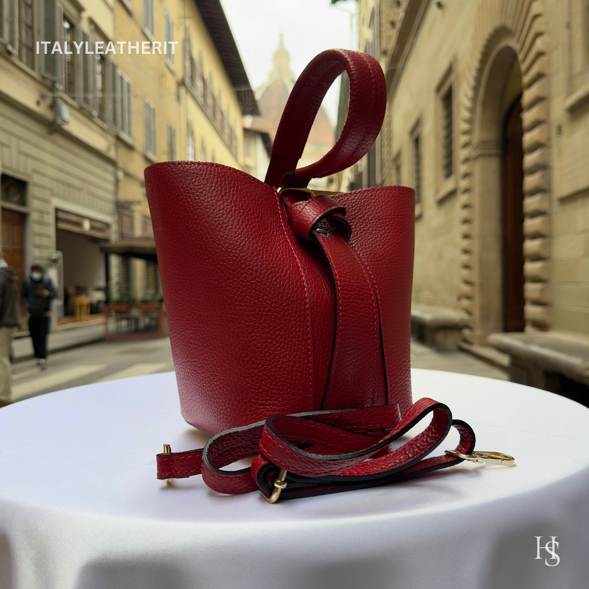 Italian Handmade Leather Bags For Women l l Elegant Leather Tote From Florence, Bucket bag