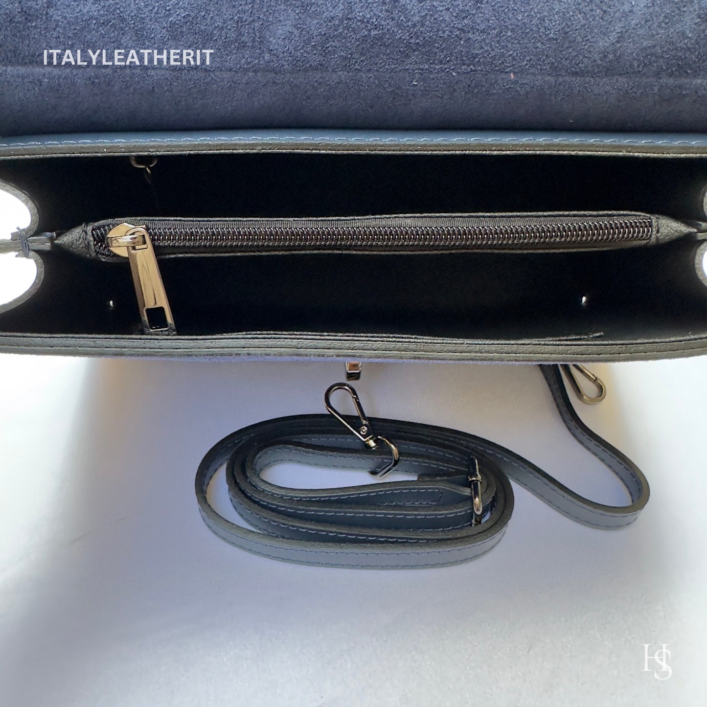 Italian Handmade Leather Bags For Women | Stylish Elegant Navy Blue Leather Tote From Florence