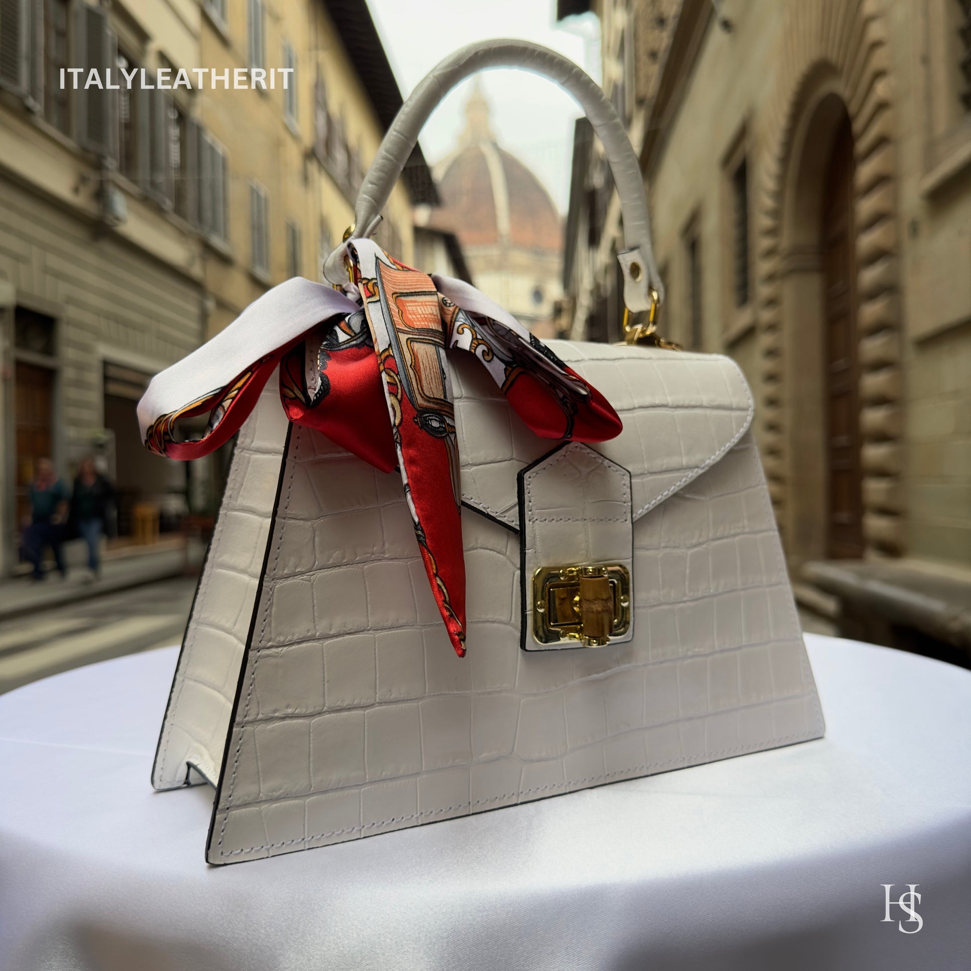 Italian Handmade Leather Bags For Women l l Elegant Leather Tote From Florence, white leather bag